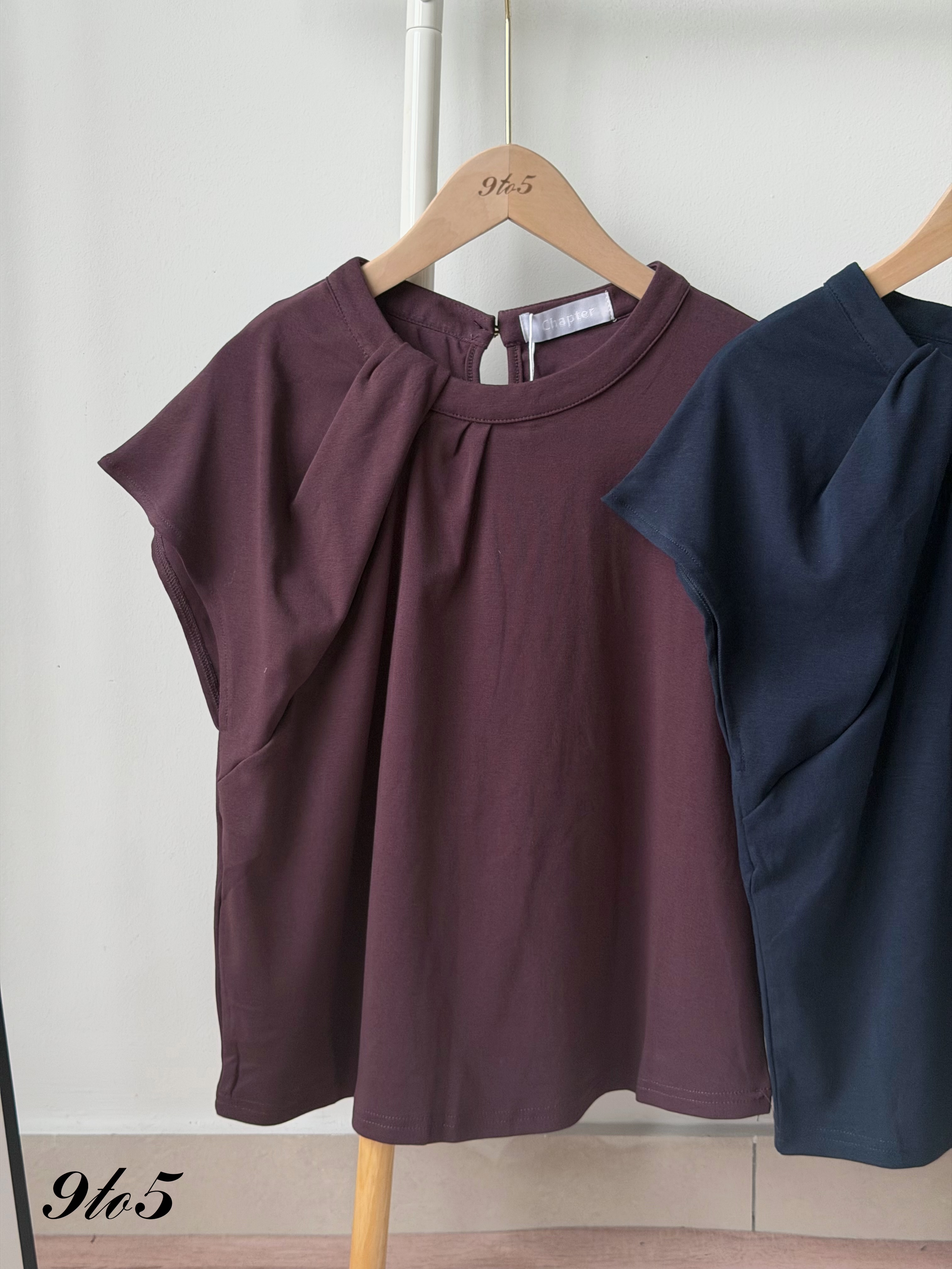 T4482 Ruched Mock Neck Top - 4 Colors 