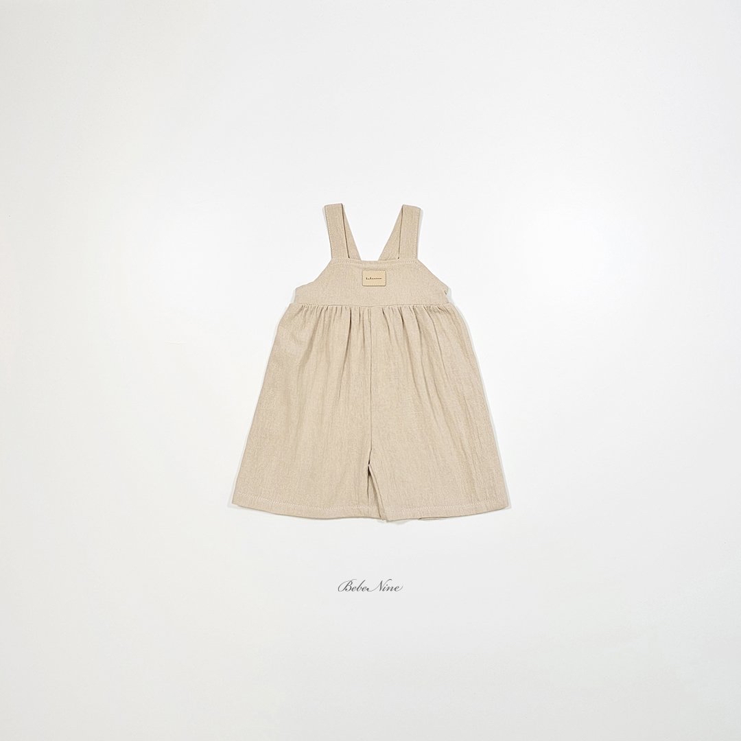 ☀️預訂 韓國直送☀️🇰🇷Bebenine兩色皮革標籤純棉吊帶連身褲