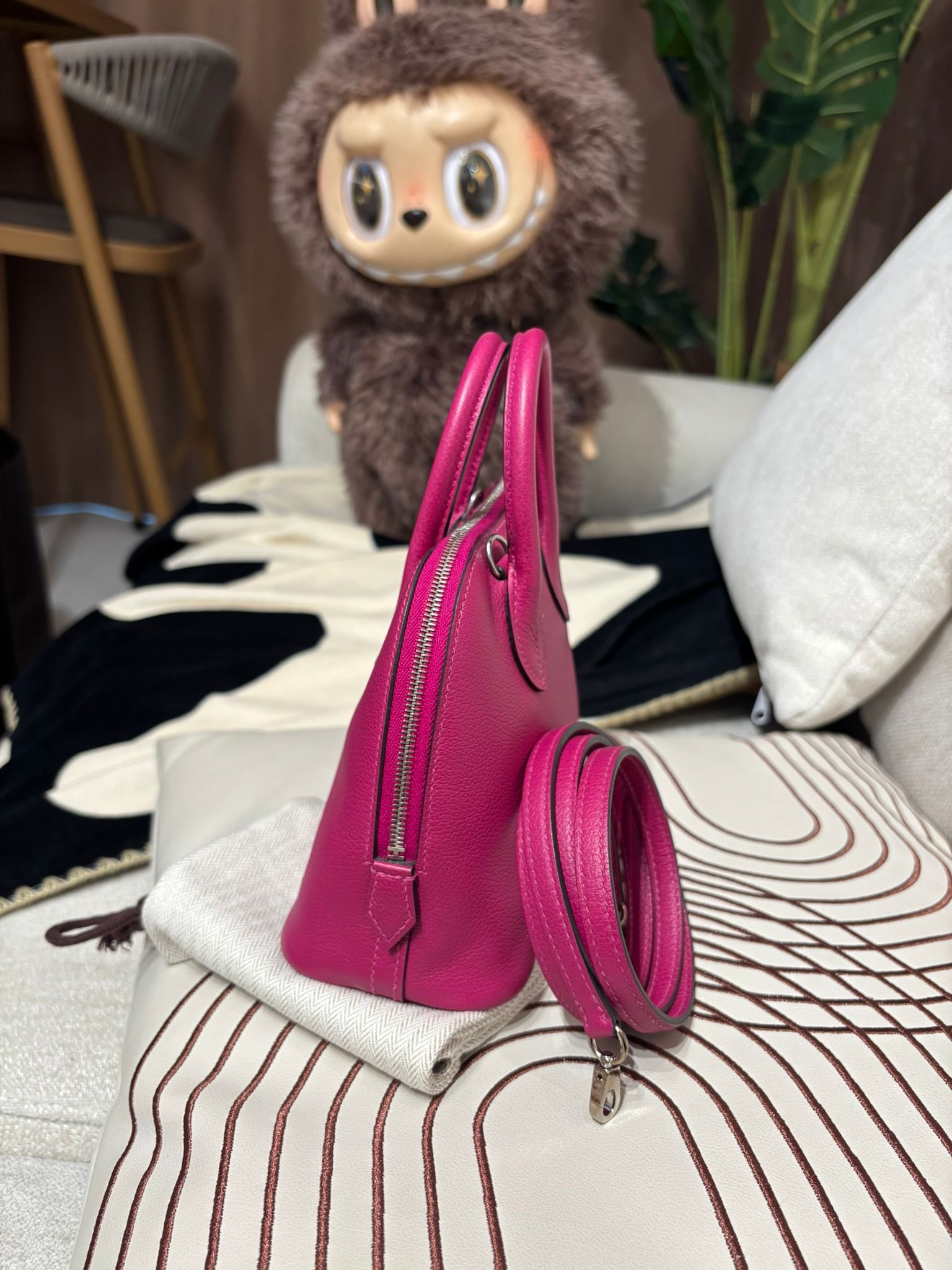 Hermes mini bolide,STAMP C ,L3 玫瑰紫色EverColor牛皮  100%Authentic ,95%new ✅收據✅strap ✅dust bag✅盒