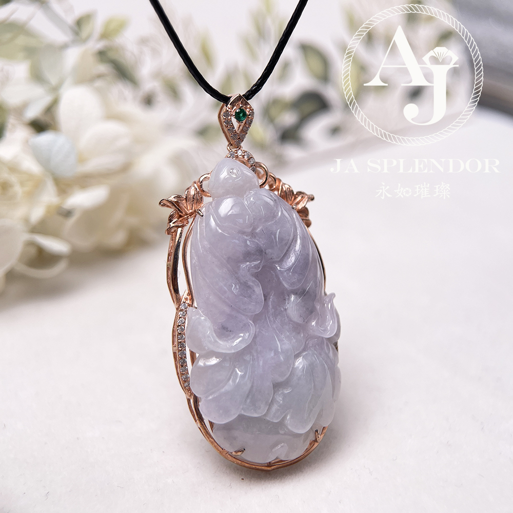 JNS-48 天然翡翠A玉 冰糯粉紅佳人灑烏鷄生意興隆/財源滾滾來/生菜