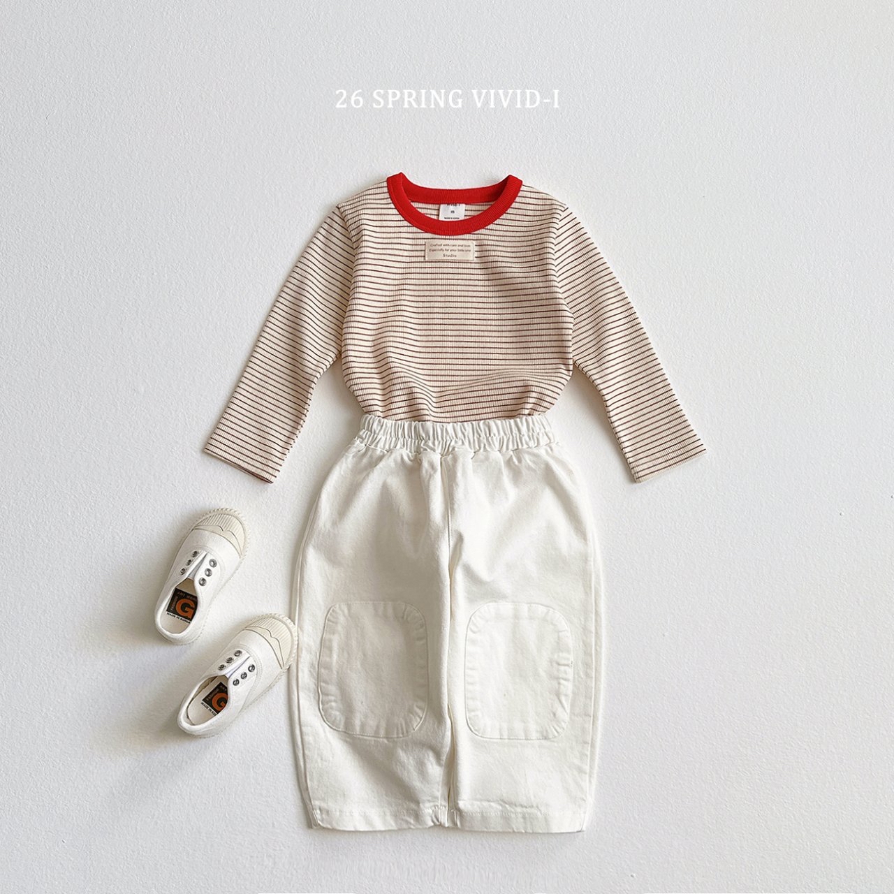 🌸預訂 韓國直送🌸🇰🇷VIVIDI四色撞色領條紋長袖打底上衣