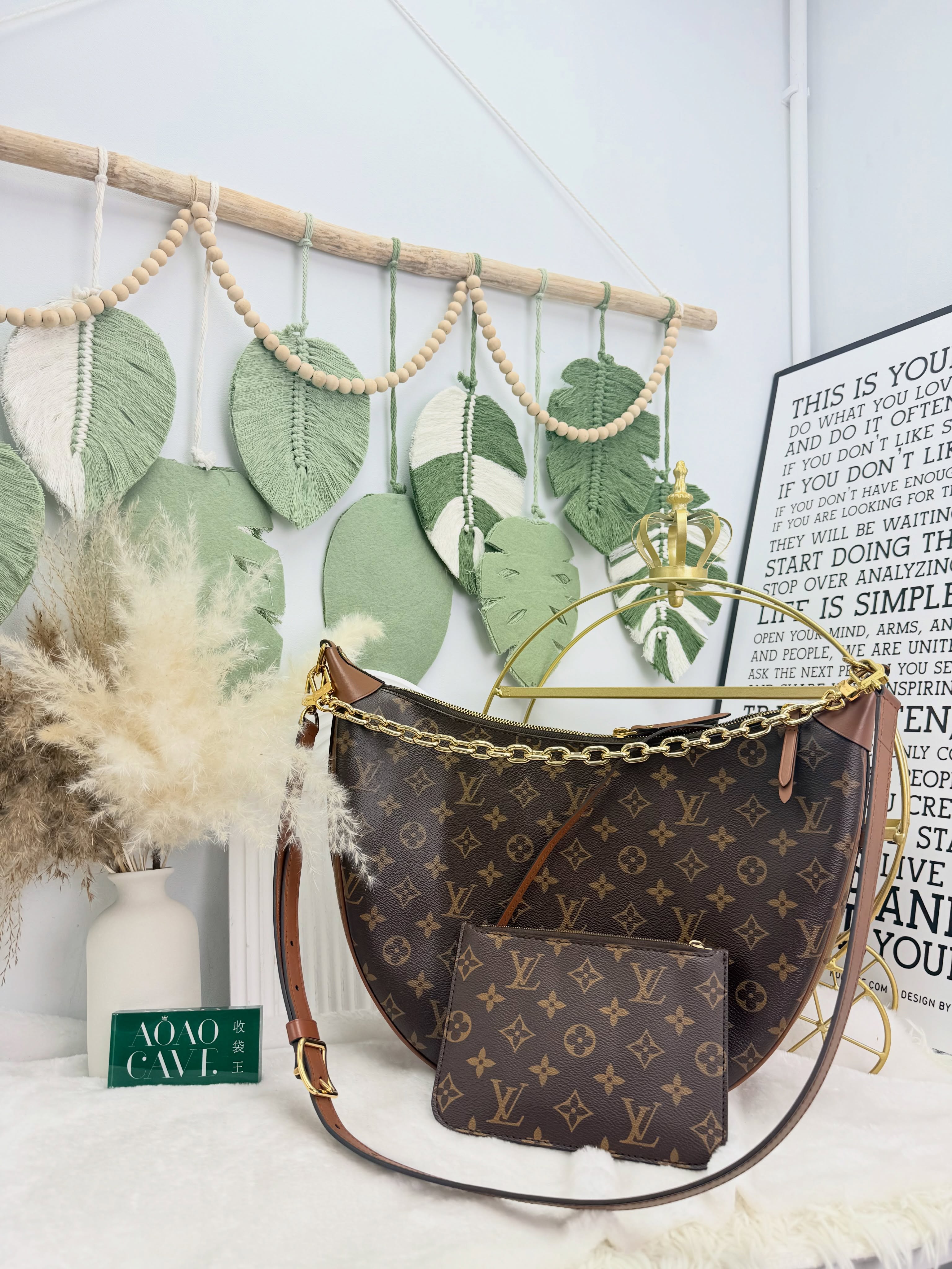 LV👜 PRE OWNED 🛍️🤎Loop Hobo大月亮包 有塵袋 晶片款🌙