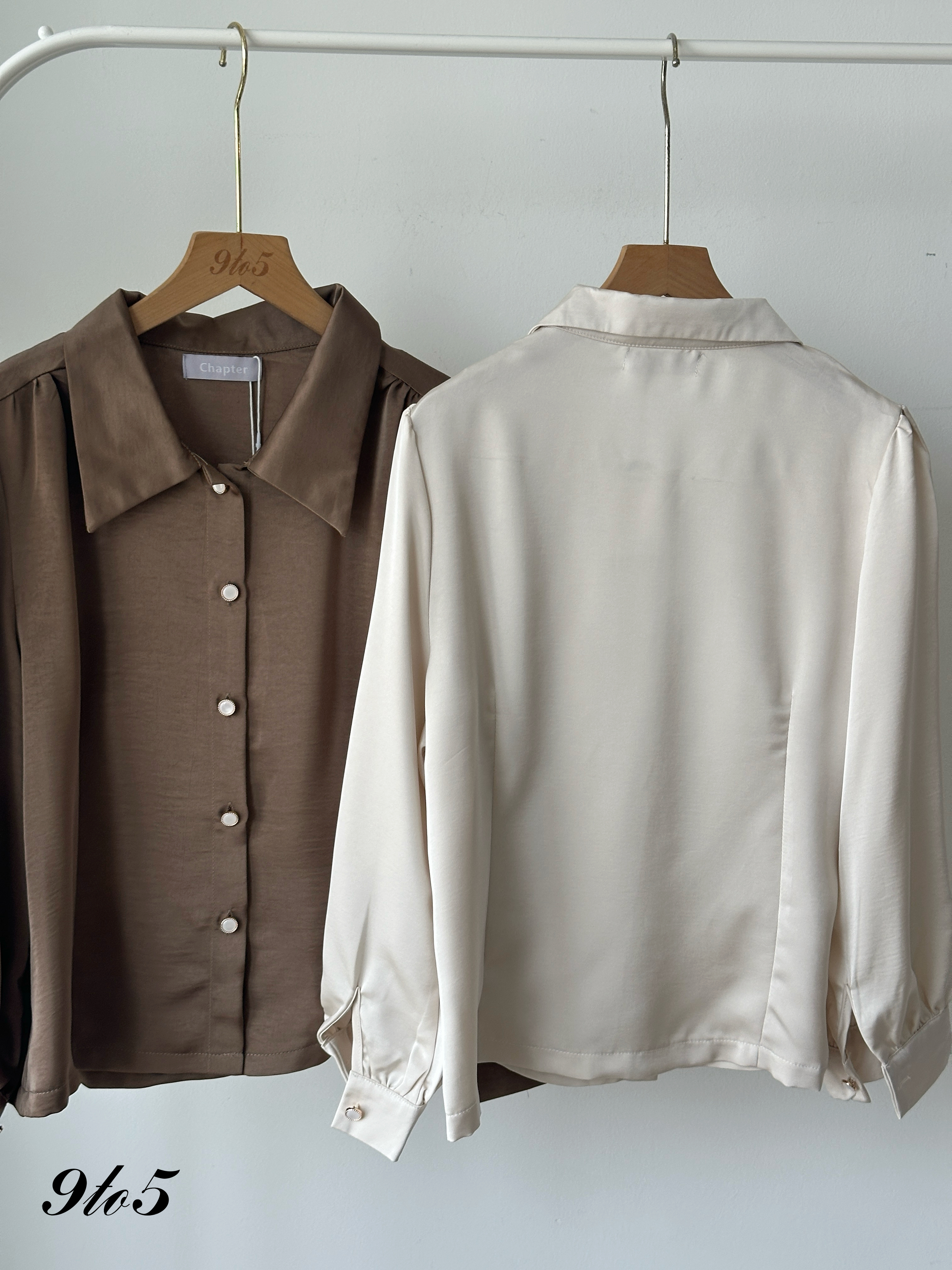 T4160 Puff Sleeve Satin Blouse - 4 Colors 
