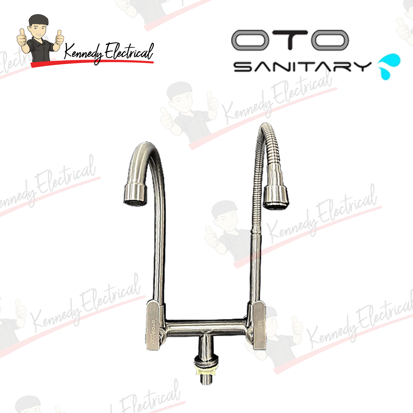 Otosani 304# Stainless Steelk Double Pillar Swan Tap 1F1S (966-15F#) OTO966-15F