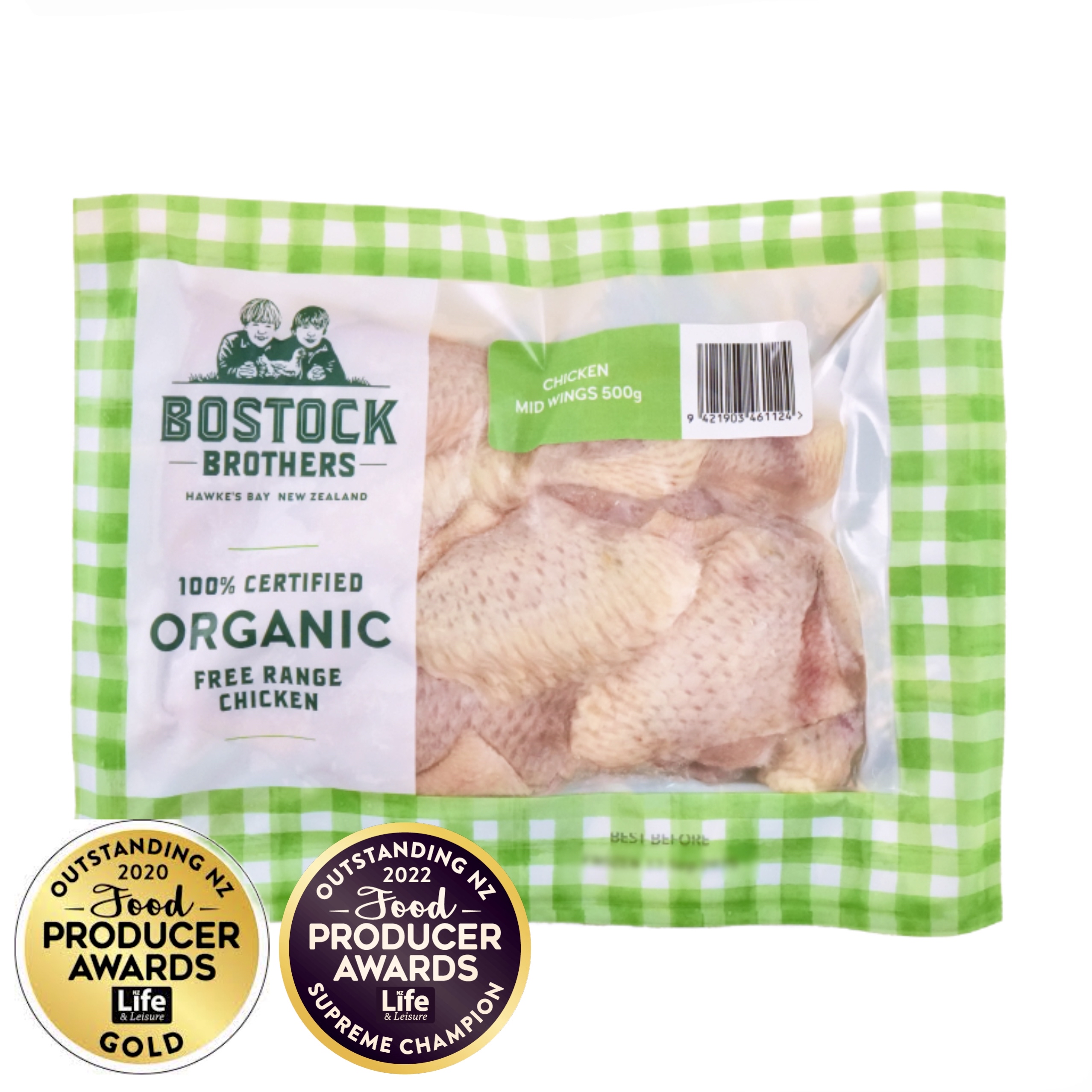 ❄️紐西蘭 有機走地雞中翼New Zealand Bostock Brothers Organic Free Range Chicken Mid Wings