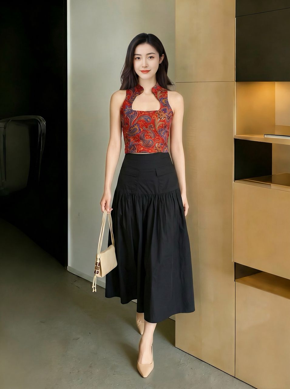 Heritage Bloom Cut Out Top M227