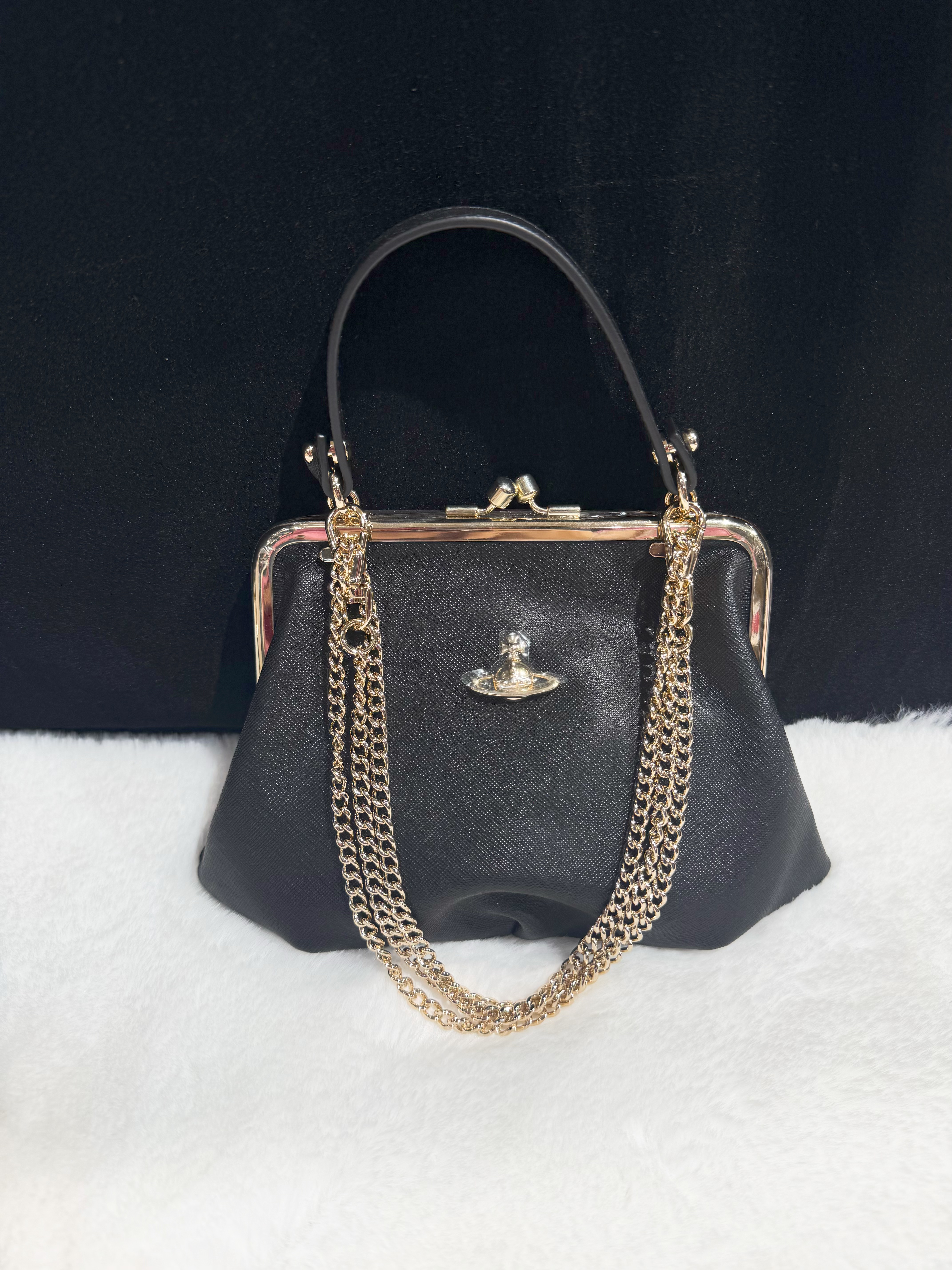 Vivienne Westwood kiss lock bag sf/blk/g