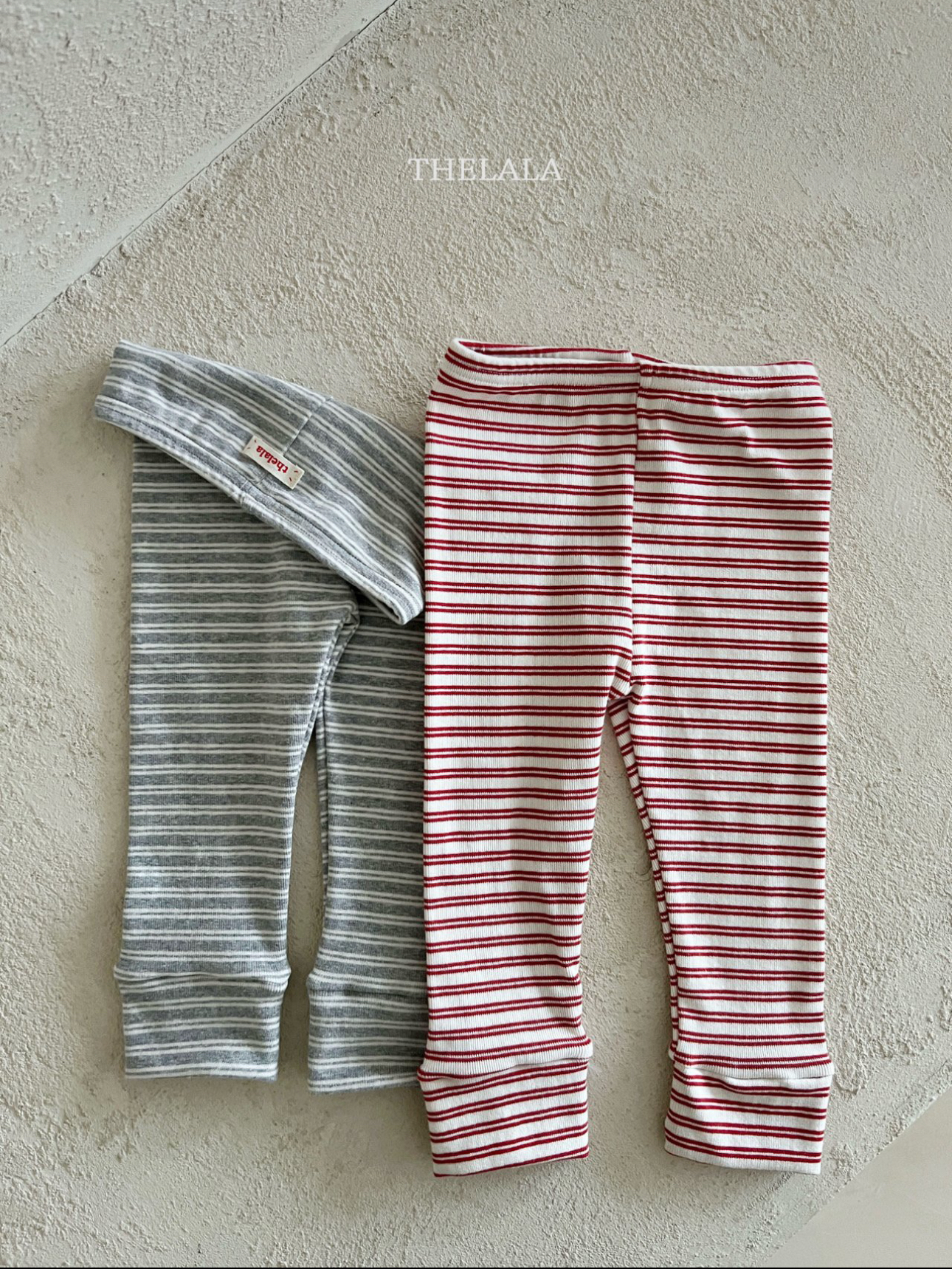 🌸預訂 韓國直送🌸🇰🇷THELALA兩色標籤條紋打底褲