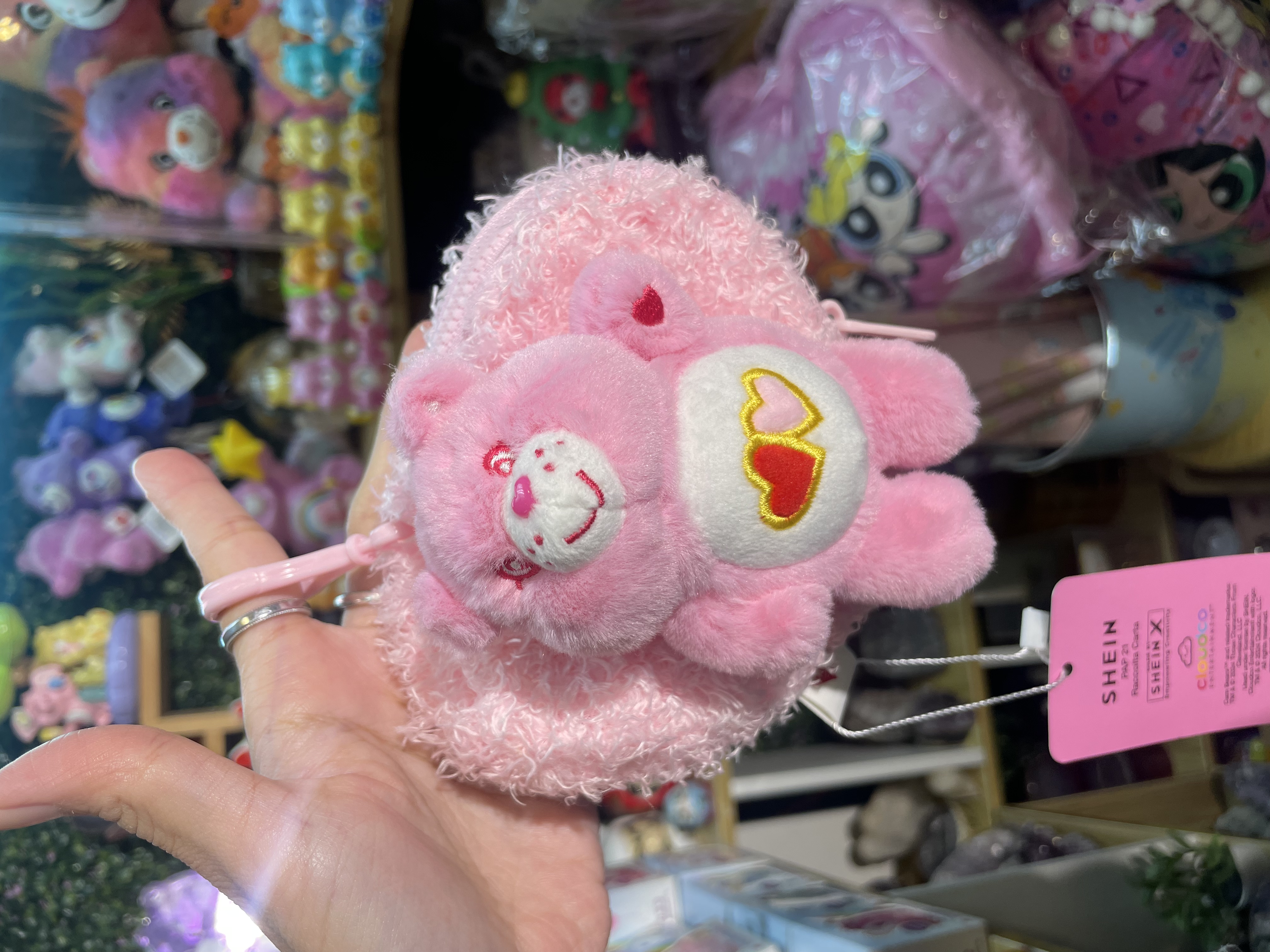 減價品🌈可愛紫色 Care Bear 心形匙扣包包🐻