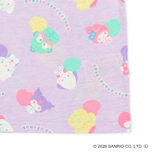 🇯🇵預訂 日本直送🇯🇵清爽材質Sanrio人物滿印絲帶短袖家居服上下套裝n