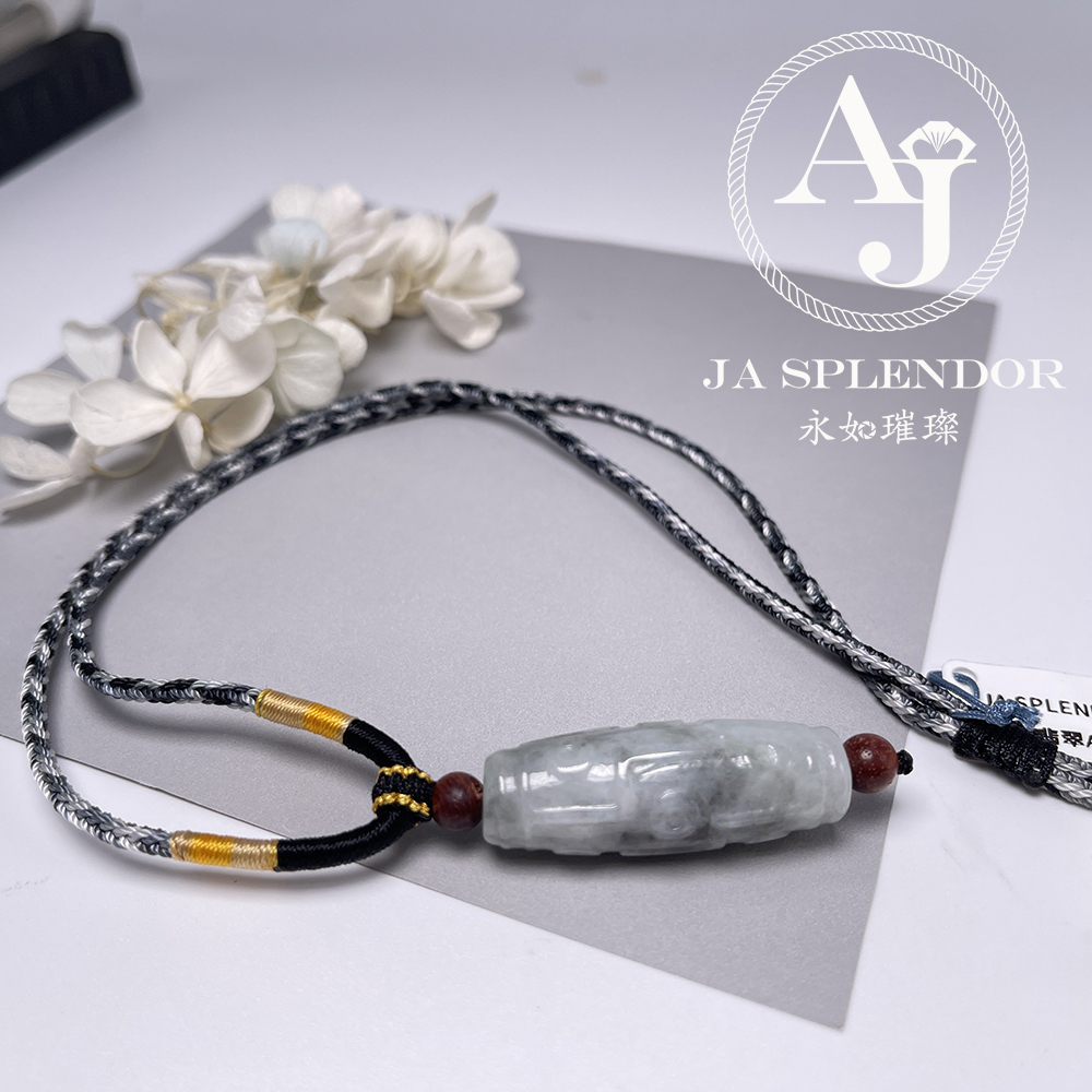 JN-3073，3074 天然翡翠A玉  九眼天珠形路路通