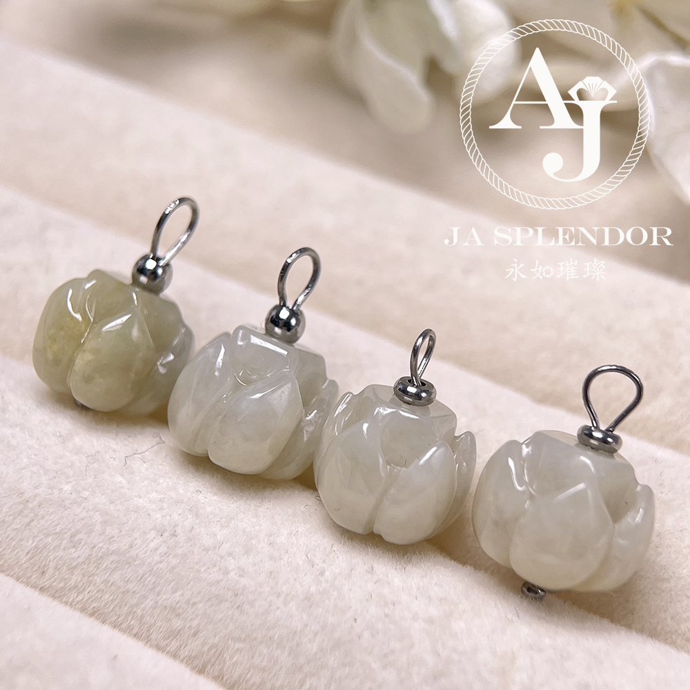 FBG26-H03 淡紫色立體蓮花純銀吊墜 (送鈦鋼項鏈)