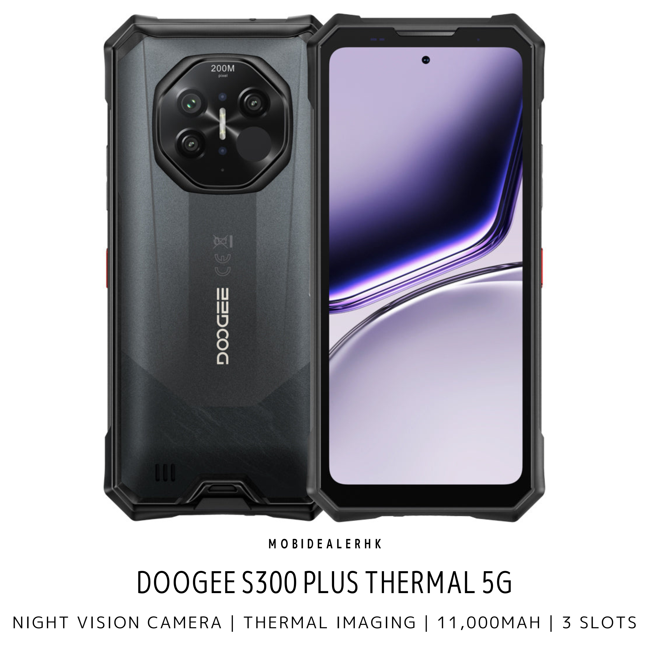 Doogee S300 Plus Thermal | 道格 S300 Plus 熱感 | 5G | 三防手機 | 夜視鏡 | 熱感 | 11,000mAh | 3咭槽