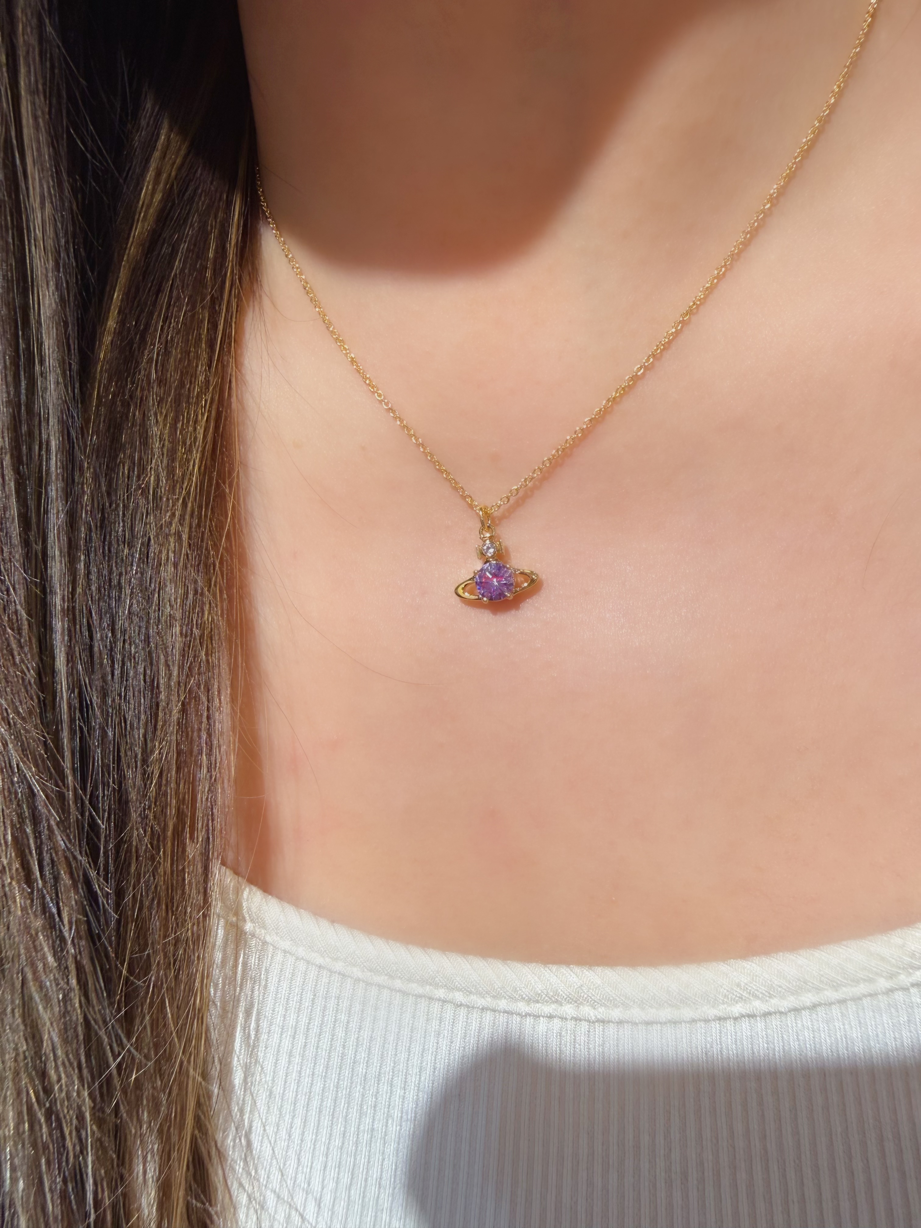 Vivienne Westwood Reina necklace purple/g