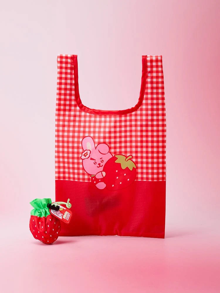 📦訂購 韓國代購 Line Friends BT21 POUCH MARKET BAG (STRAWBERRY PARTY) 摺疊式環保袋