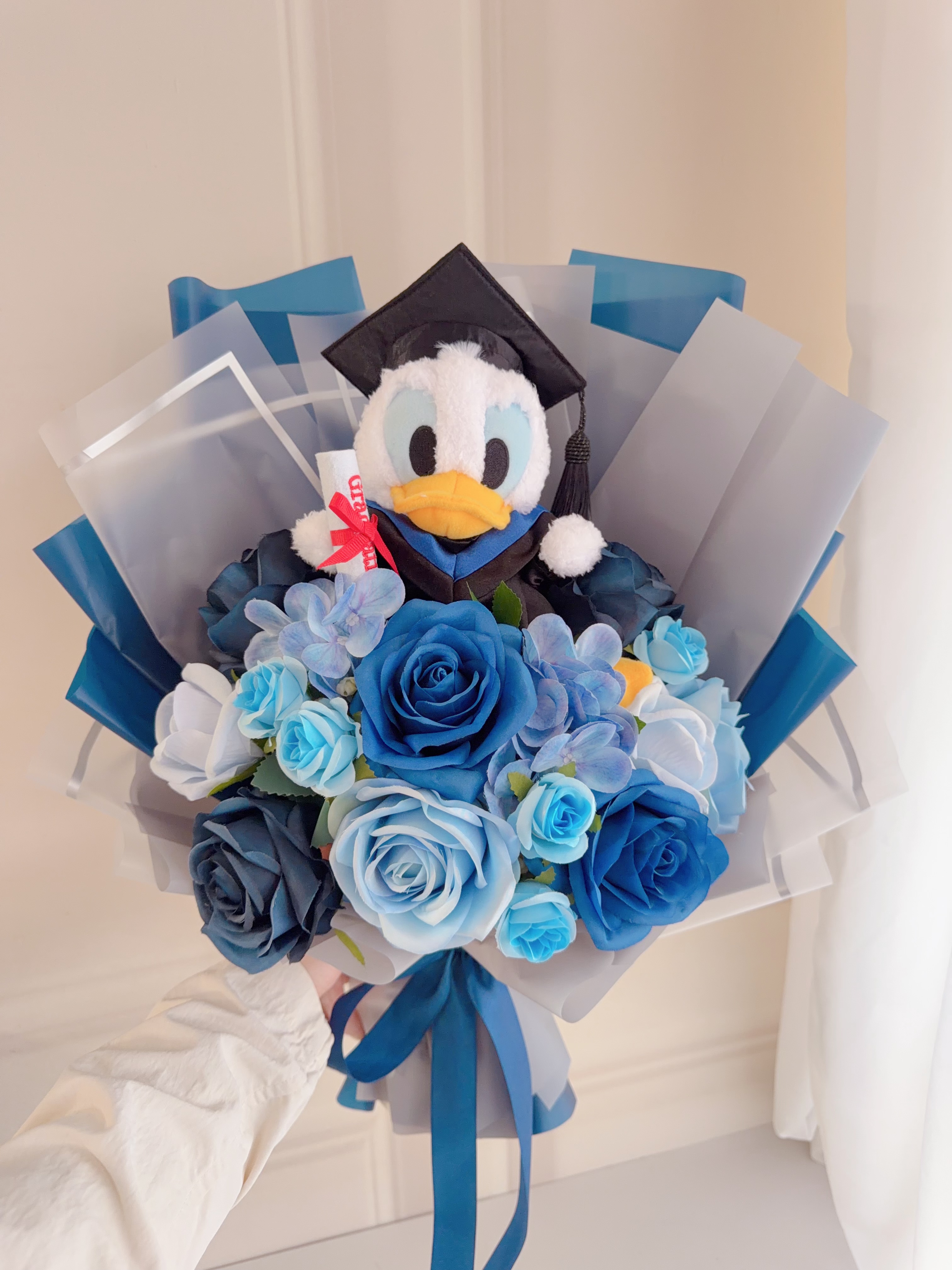 (現貨)唐老鴨畢業公仔花束