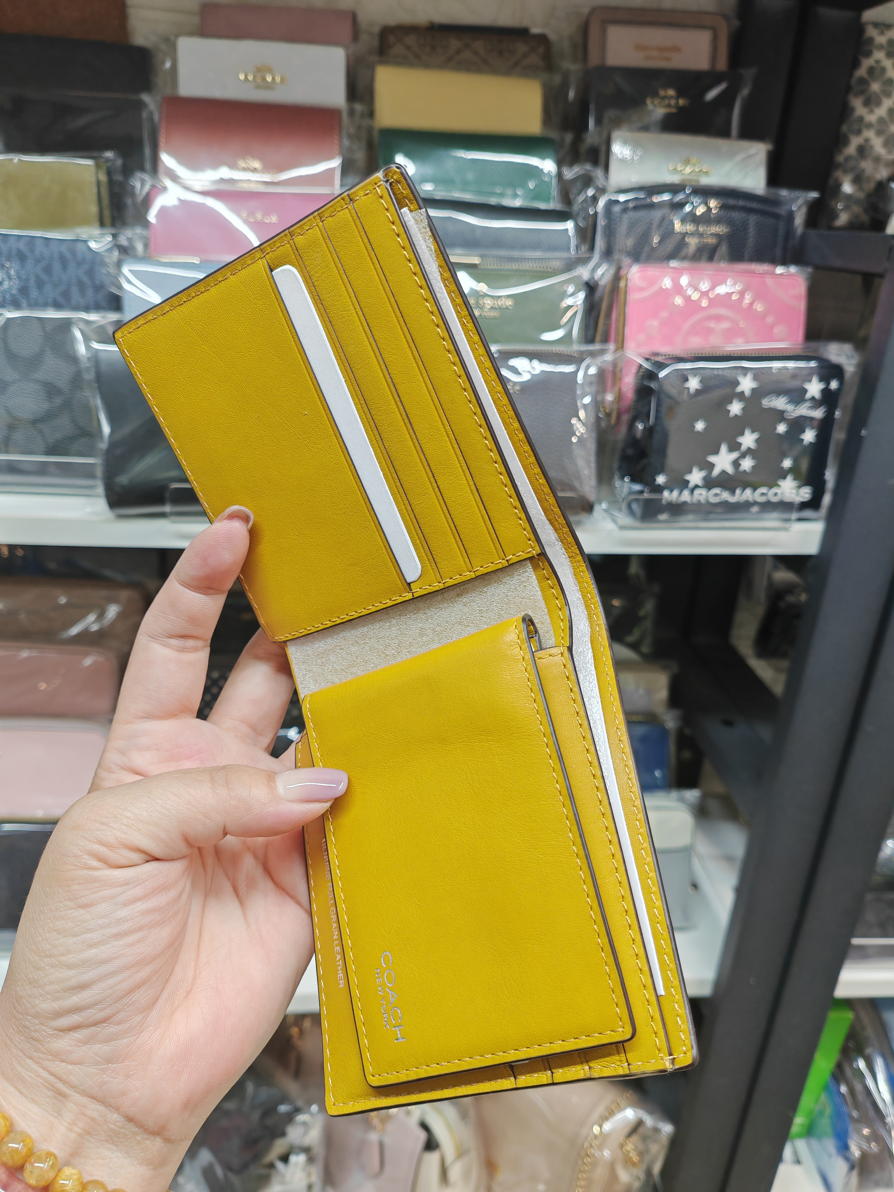 香港現貨-Coach men's wallet 介黃