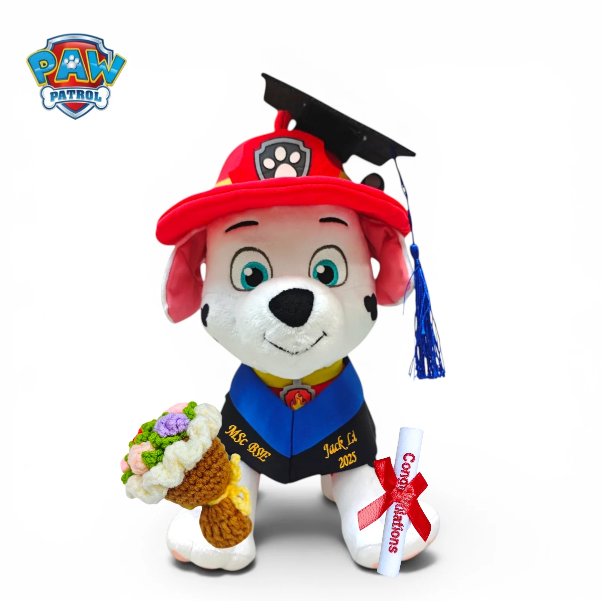 Marshall 畢業公仔 Paw Patrol 30cm汪汪隊毛毛畢業禮物公仔  香港現貨 可加
