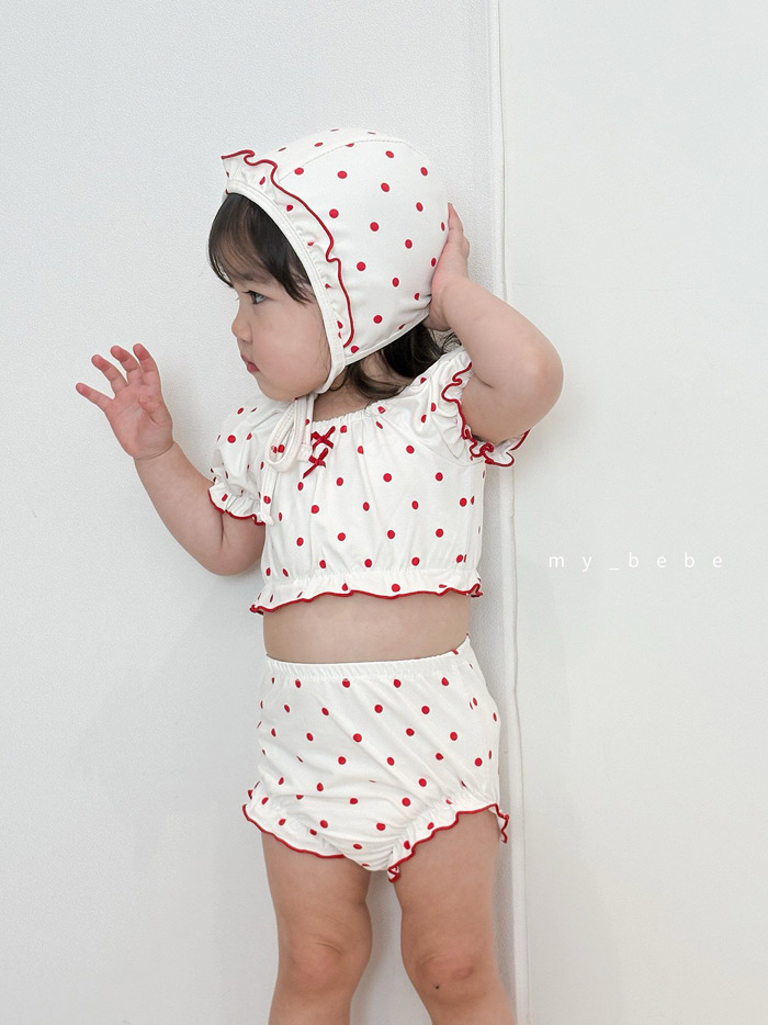 🇰🇷mybebe 泳衣+帽