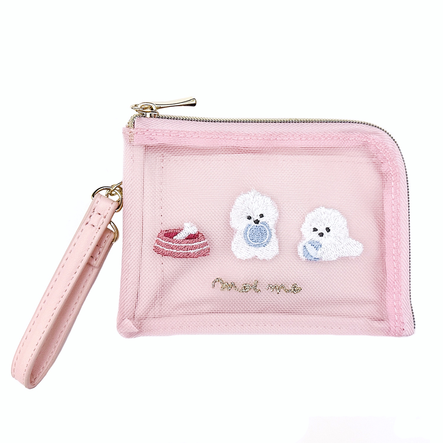 現貨｜日本 Q-LiA 狗狗 刺繡 伸縮帶 卡套 / 散紙包 小袋 (09560)