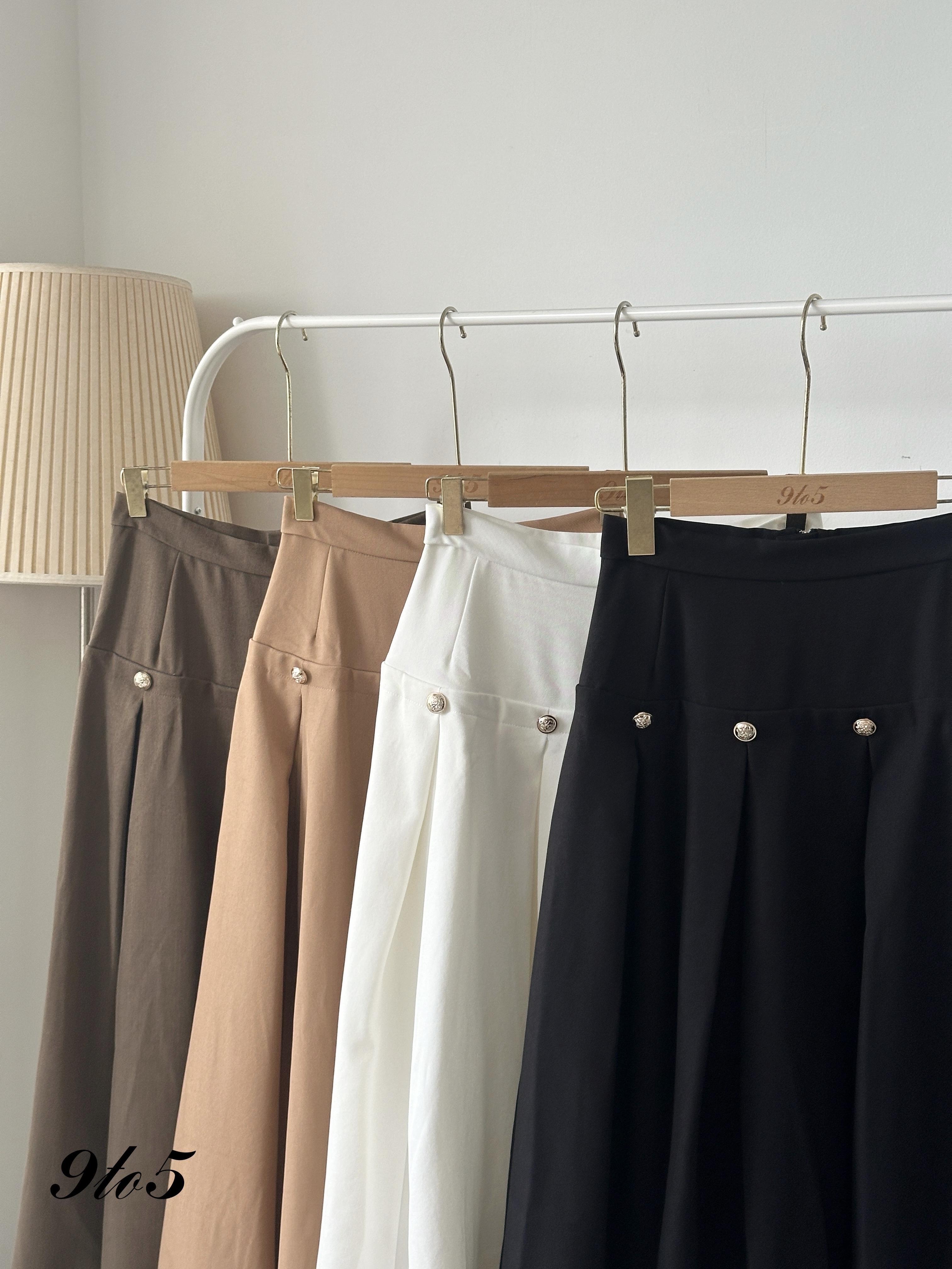 S1829 A Line Pleated Skirt - 4 Colors 