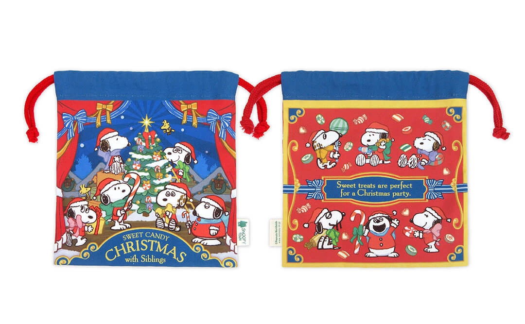 🌸 【預訂】索繩袋 - Snoopy Christmas 2026"SWEET CANDY CHRISTMAS with Siblings"
