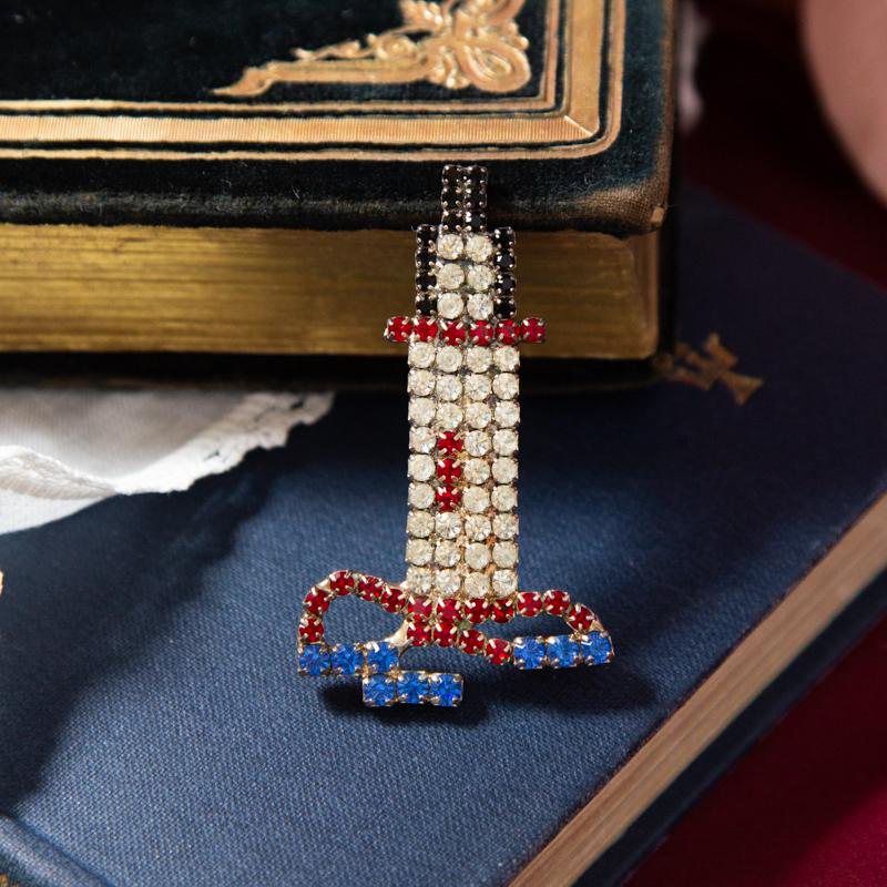 Vintage Lighthouse Rhinestone Brooch (MN324)