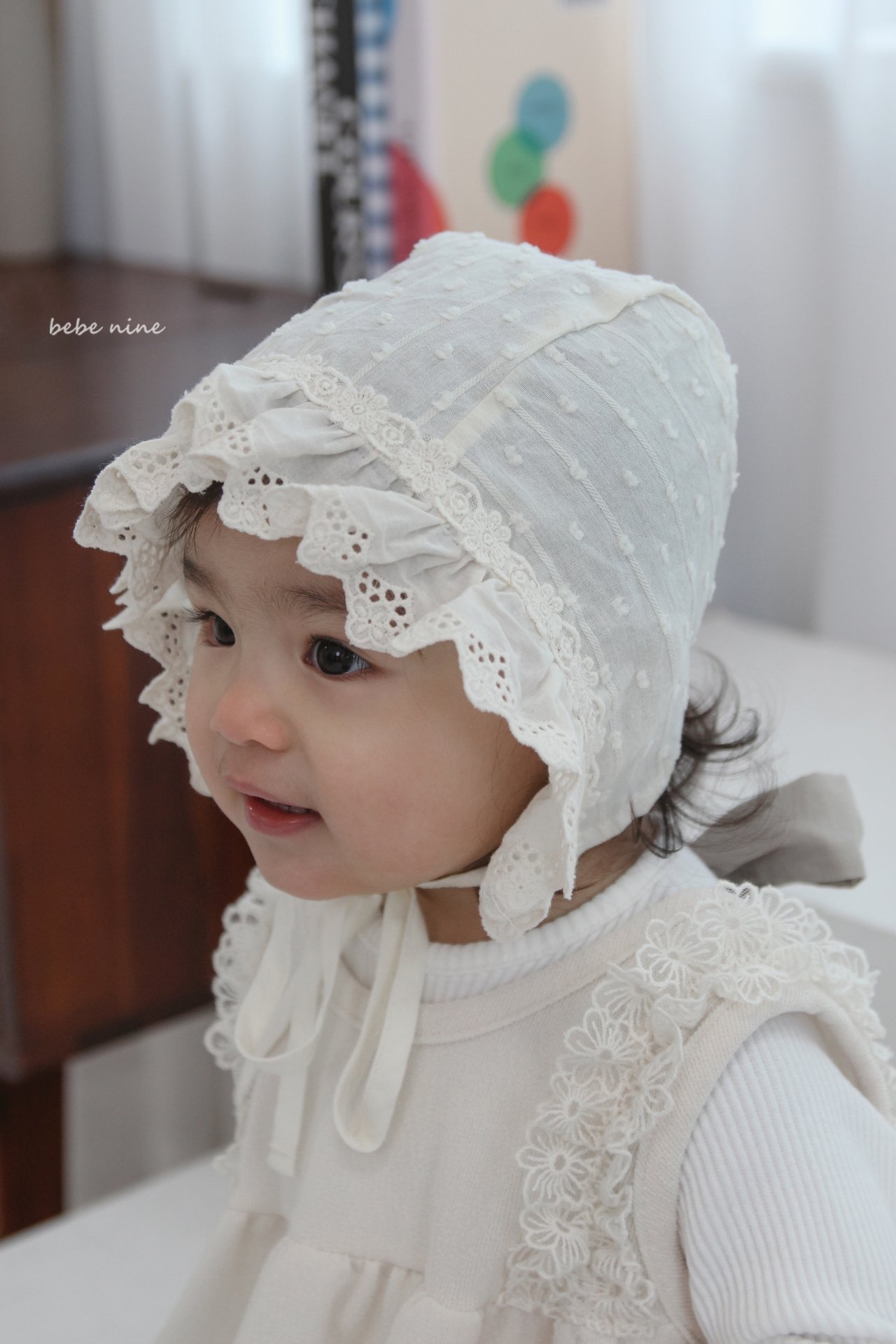 🌸預訂 韓國直送🌸🇰🇷Bebenine蕾絲荷葉花邊包耳帽
