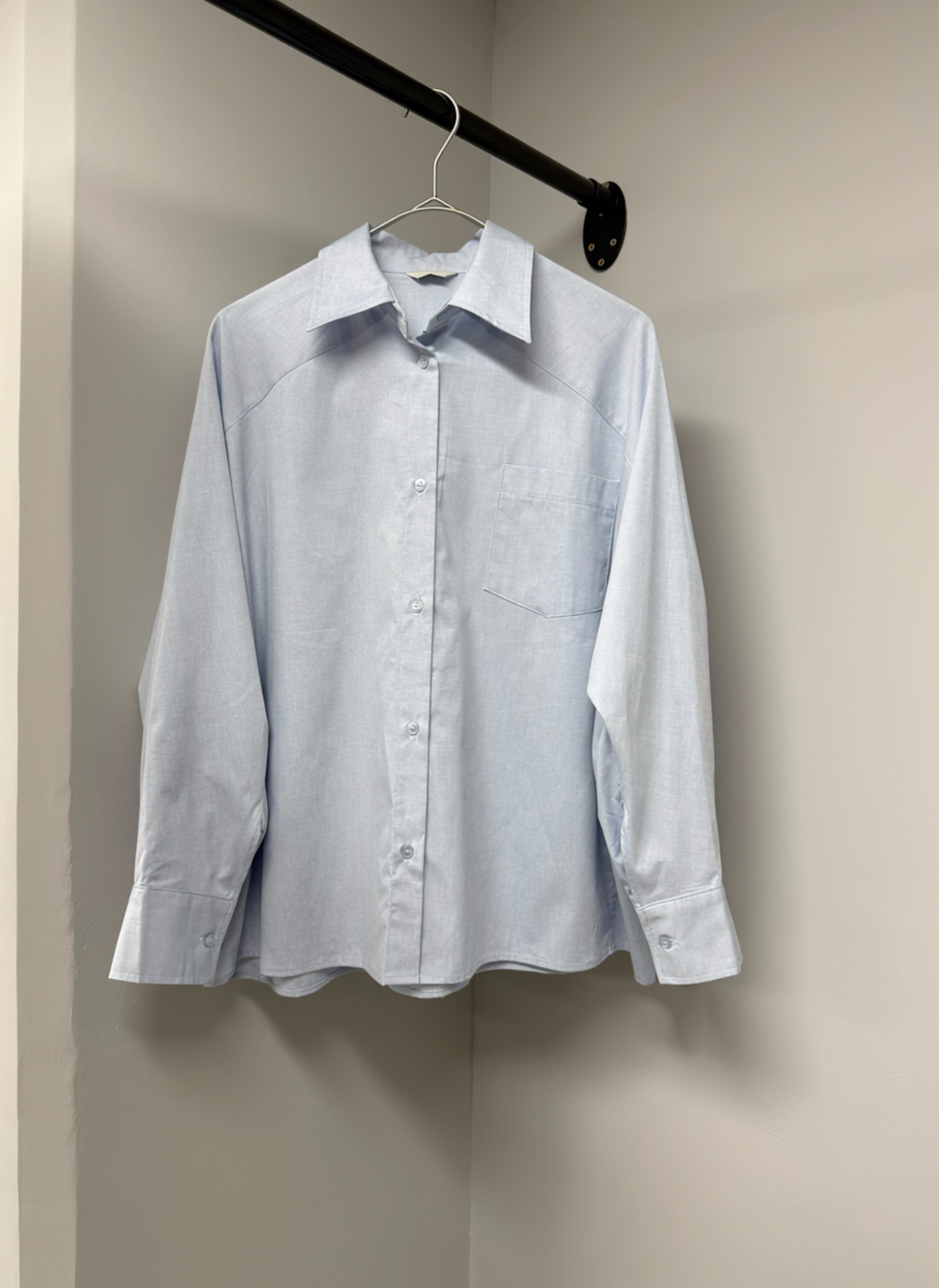 Sky Blue Drop-Shoulder Shirt #sh38