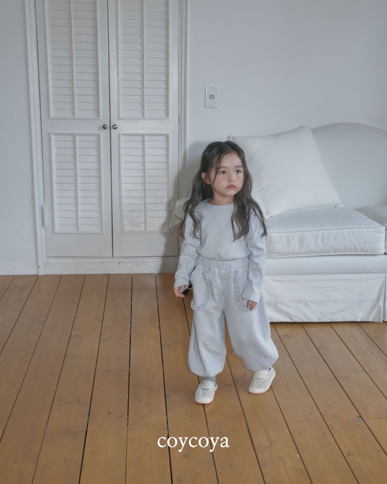 🌸預訂 韓國直送🌸🇰🇷COYCOYA兩色荷葉邊口袋寬鬆運動褲