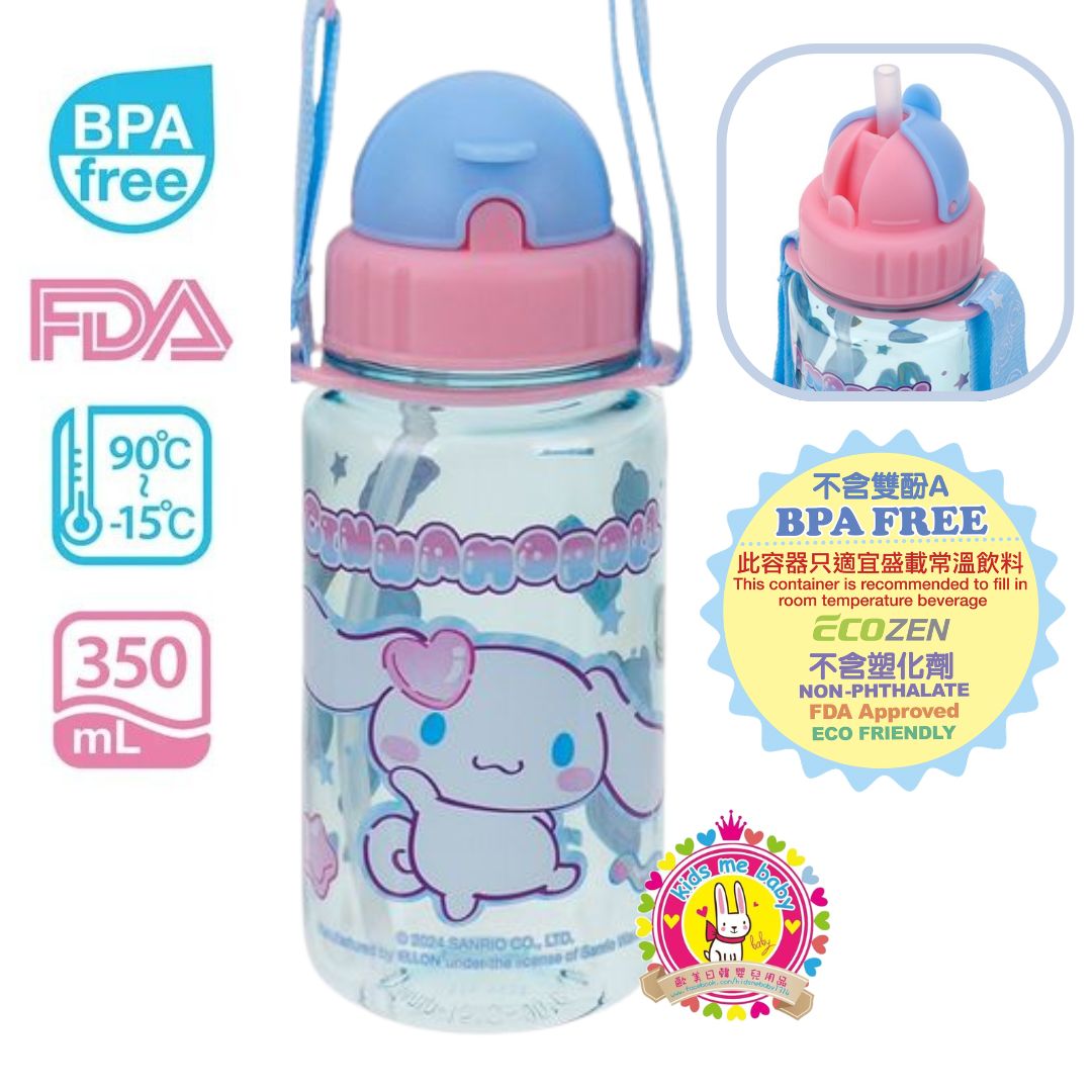 玉桂狗 Cinnamoroll 膠水樽連飲管及頸繩 水壺 350mL 9-4980-39 ⭐