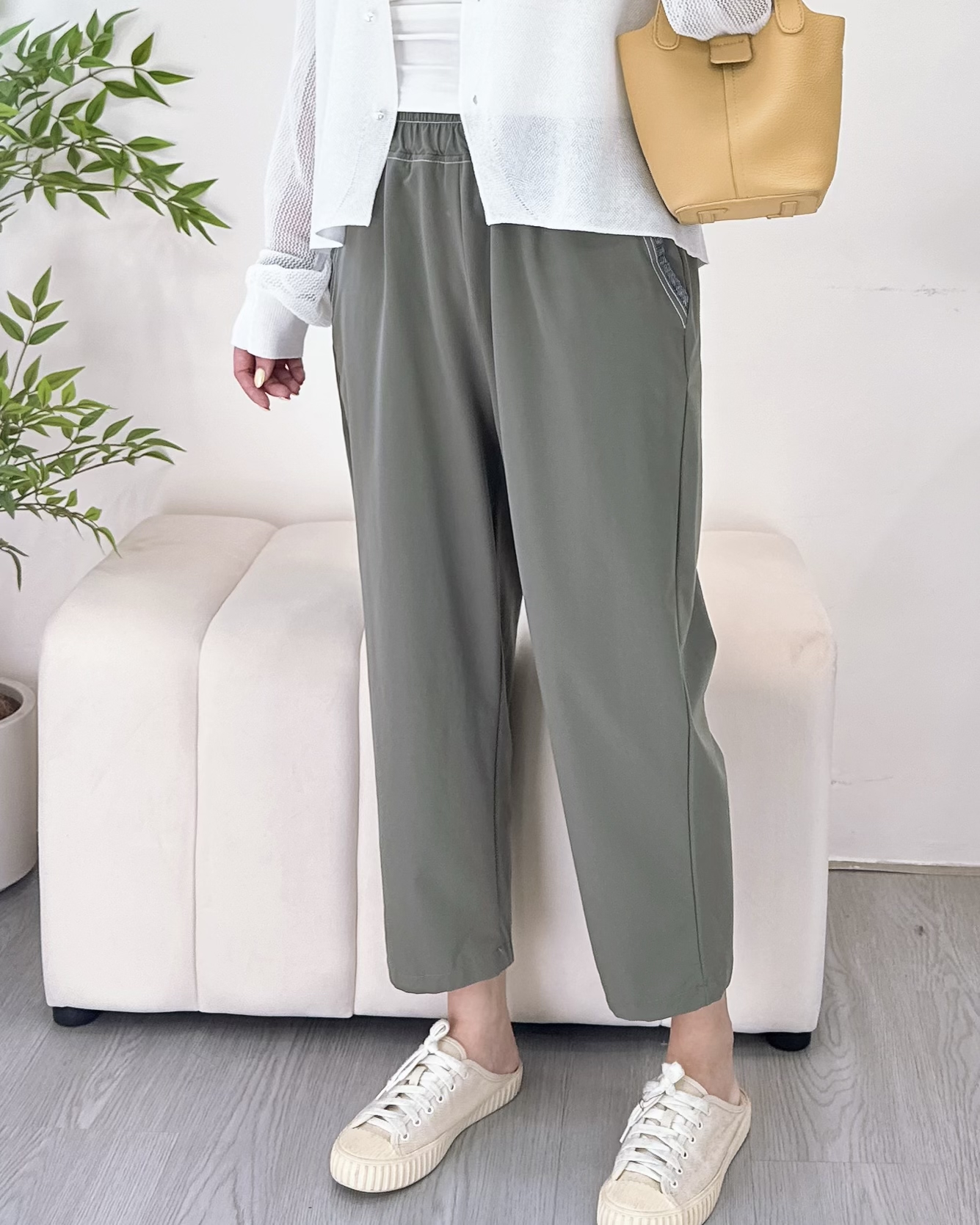 超舒服彈性爽料九分褲 3色