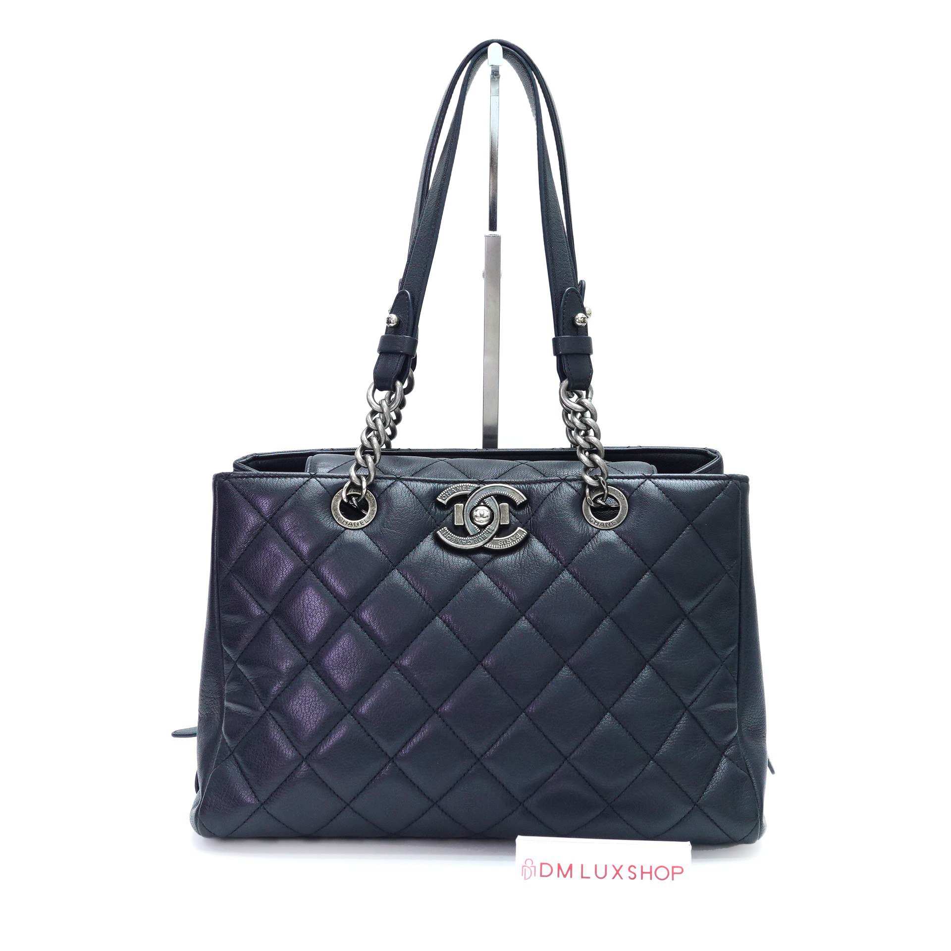 Chanel City Rock Shopping Tote Dark Blue SHW (Serial 23, Y: 2017)
