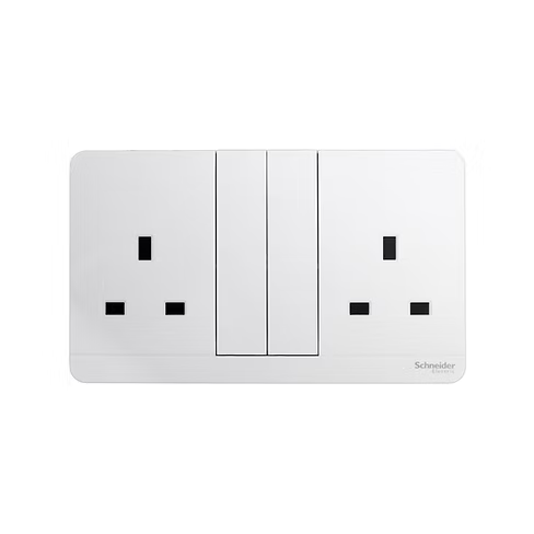 施耐德 AvatarOn 白 13A孖蘇有掣 插座