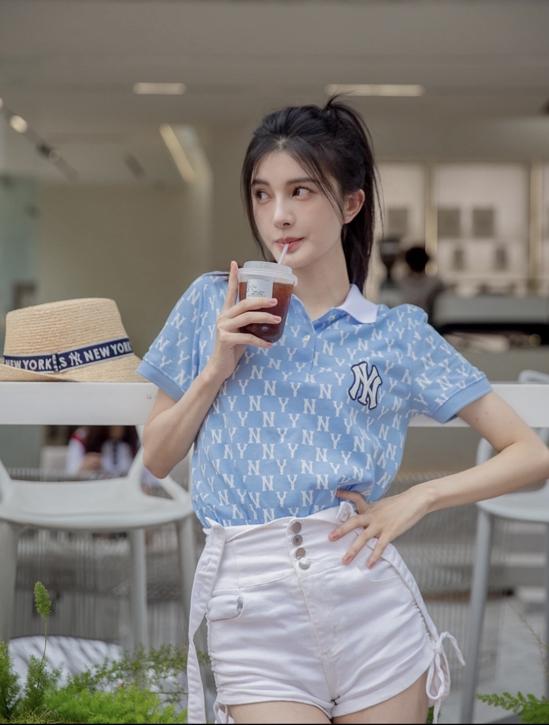 韓國🇰🇷 MLB NY滿印字母短袖Polo