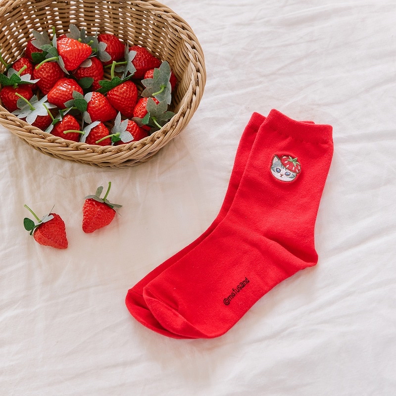 🎀【預訂】 mofusand 草莓🍓系列 Red Socks 22-24cm