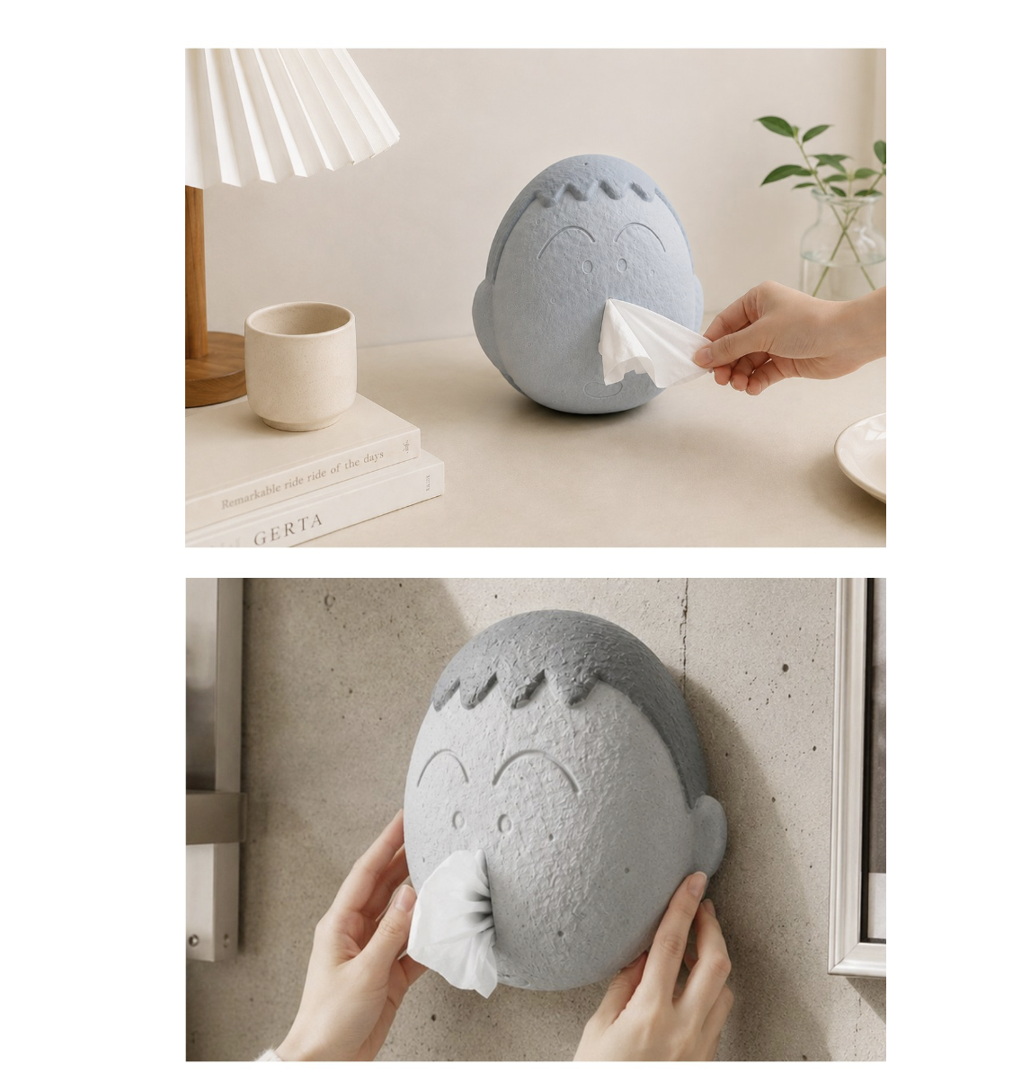 韓國 蠟筆小新 石頭灰 立體 阿呆鼻涕 紙巾盒 ｜Tissue Dispenser