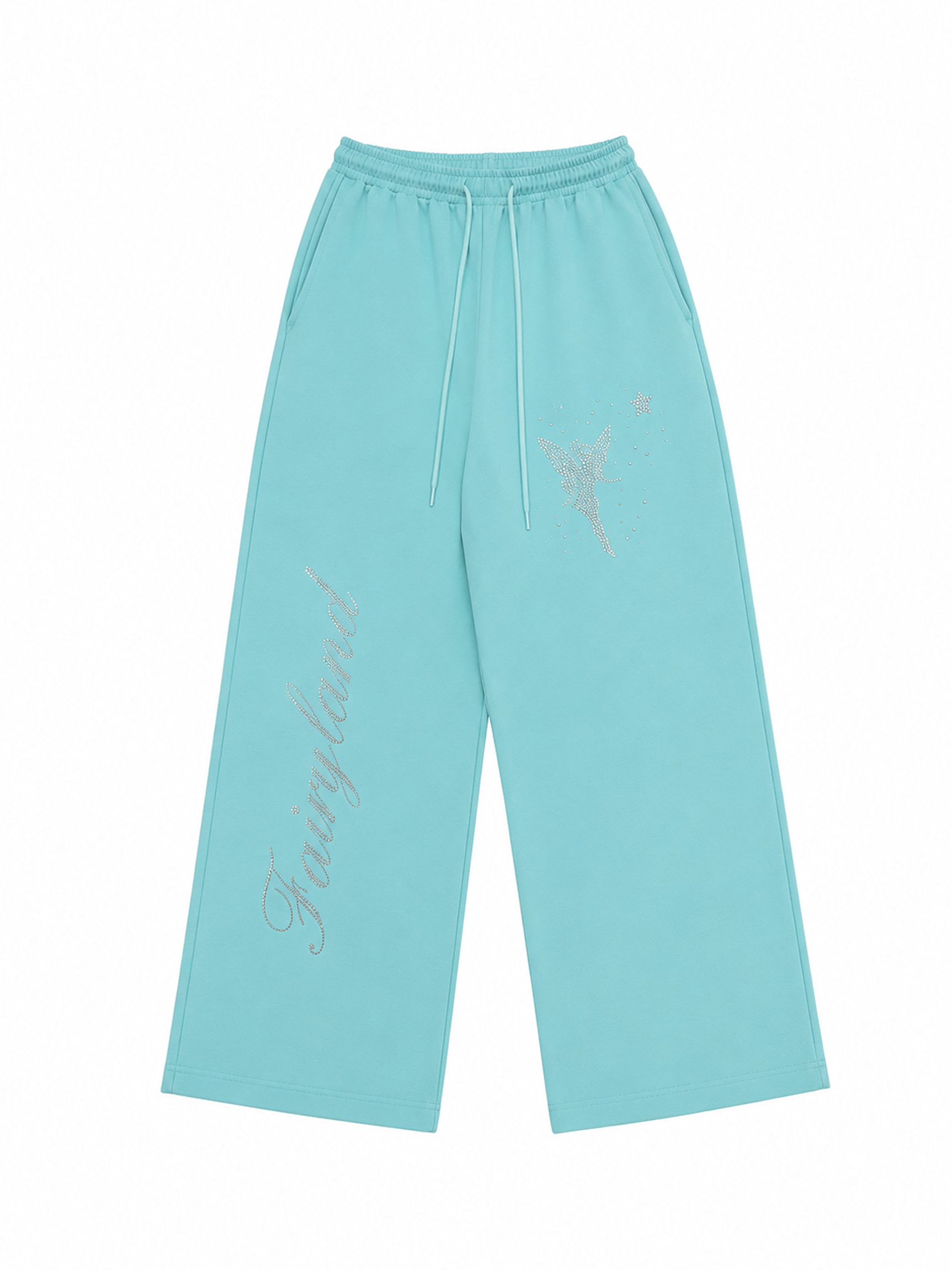 Rhinestone Graphic Wide-Leg Pants