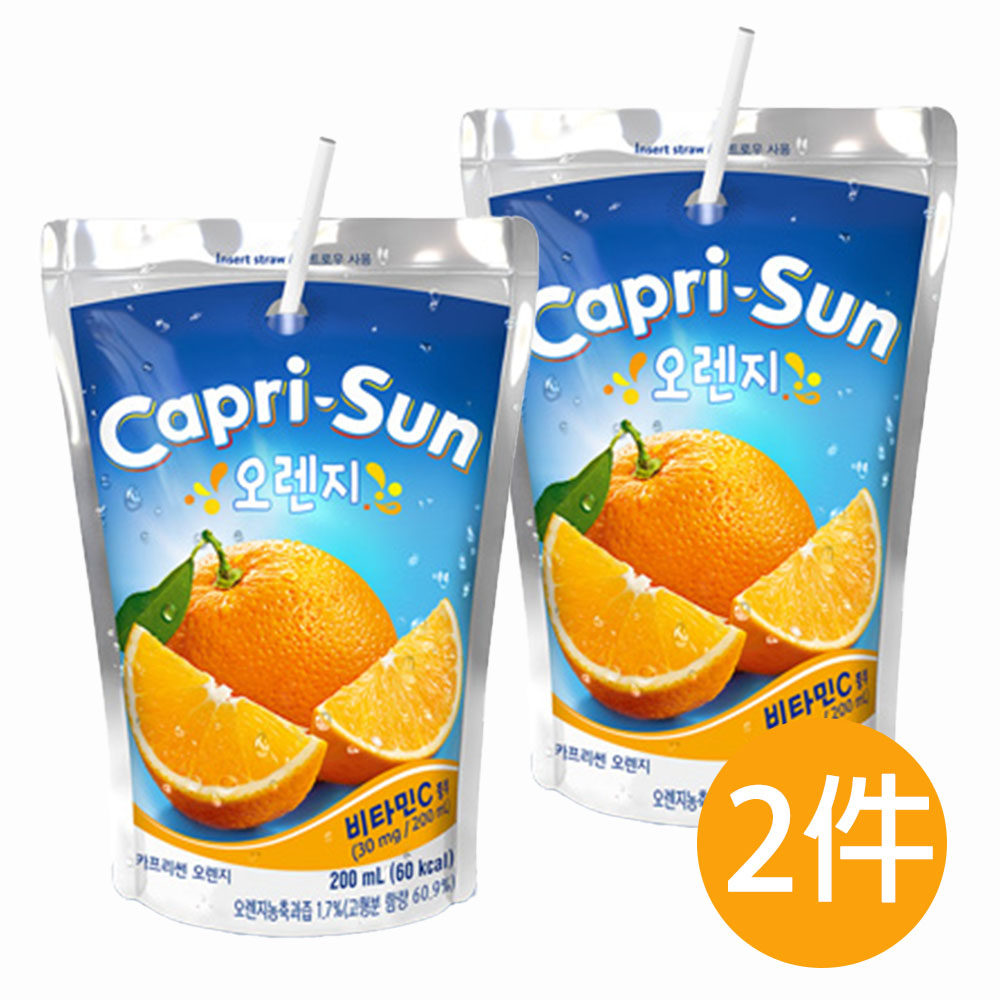 Capri-Sun 韓國 橙汁 果汁 飲料 200ml (鍚紙袋裝)