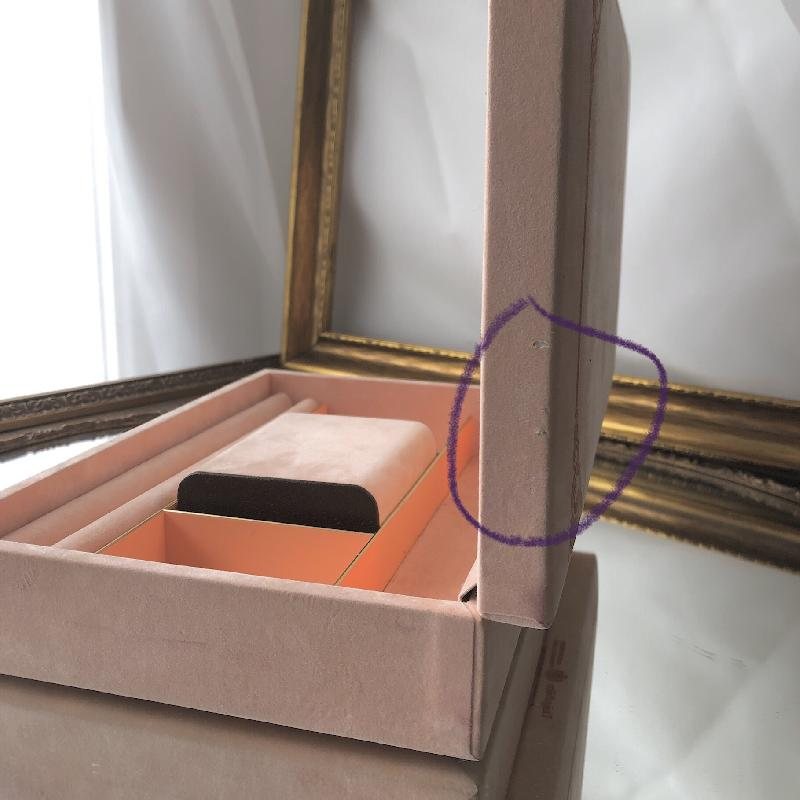 RARE! Vintage Design By Philipp- Appointment To The Royal Swedish Court Light Pink Suede Jewelry Box Set of 2(MT655)