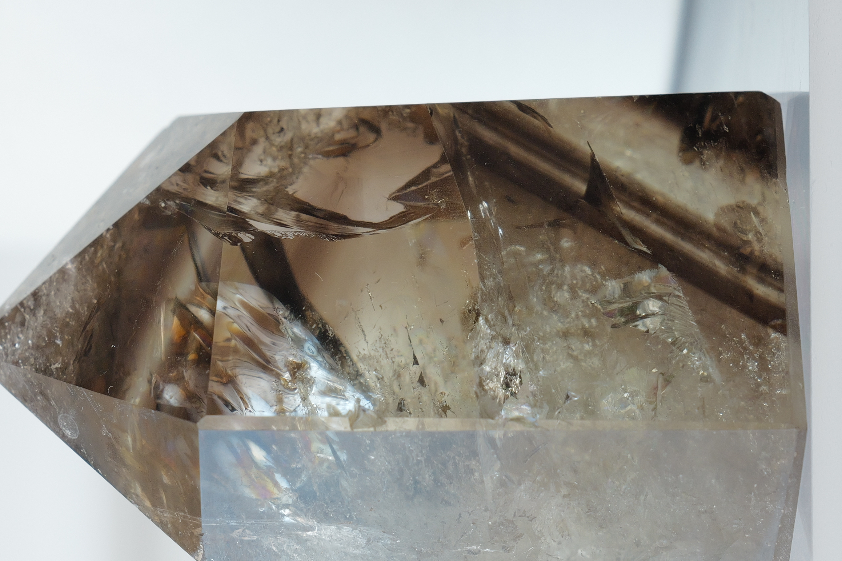 ༒5.3cm 千層紋茶晶六角柱༒  SQ*a005C3G8M-RB5*Anm