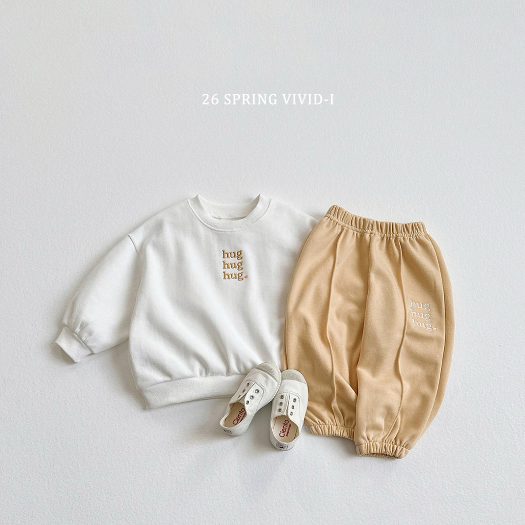 🌸預訂 韓國直送🌸🇰🇷VIVIDI四色Hug刺繡撞色長袖上下套裝