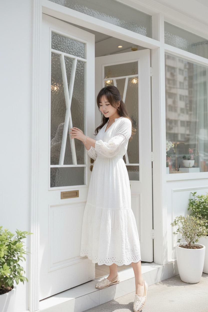 1665 Pure White Lace Mix Emb Zipper OP 45.5"