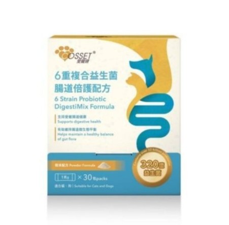 愛寵健- Cosset 6重複合益生菌腸道倍護配方(1gX30包) (最佳使用期: 2027年10月16日)