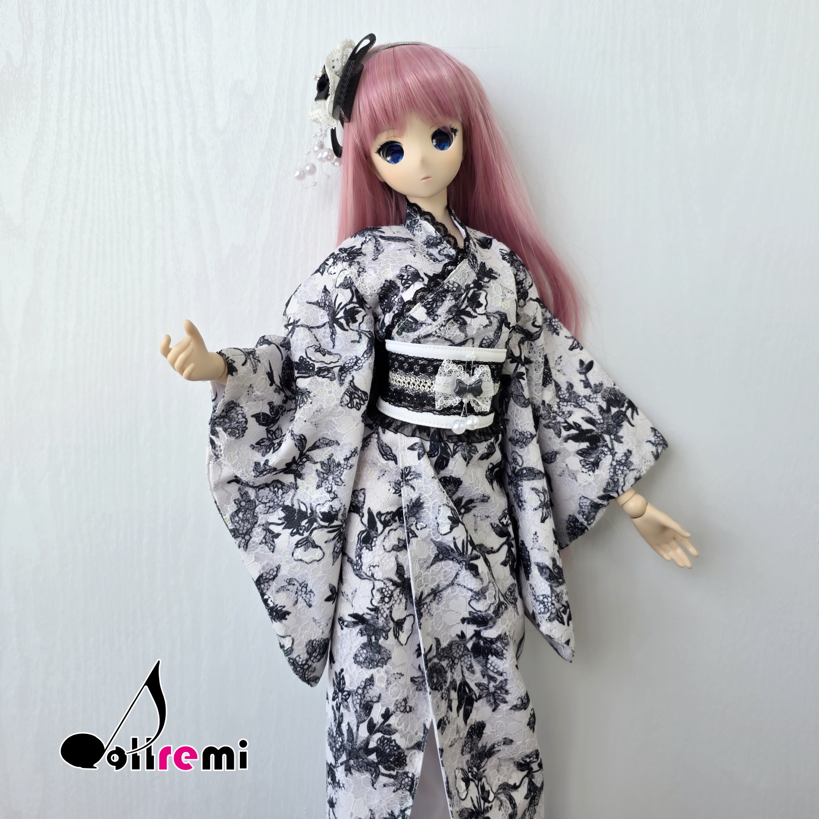 【dollremi】(DD0895) 黑白蕾絲和服 Black and White Lace Kimono
