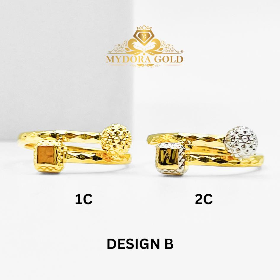 MYDORA Cincin Golden Orby Cube Collection (5G) l EMAS 916/22K