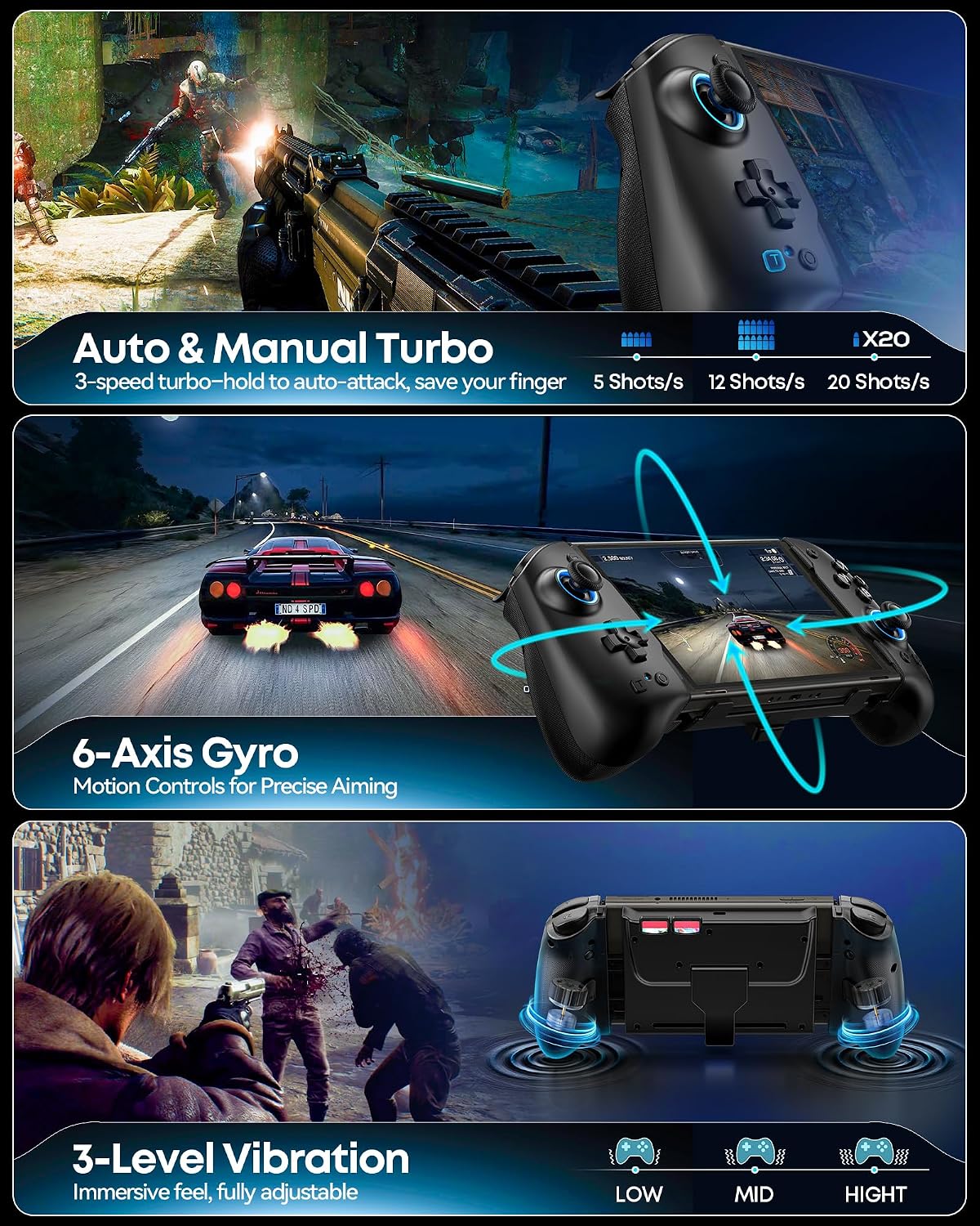 OIVO Switch 1/2 Controller 防飄移 TMR 搖桿手掣  OIVO Switch 1/2 Controller with Anti-Drift TMR Joysticks  SW2-0584
