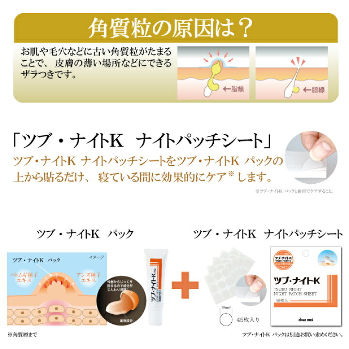 日本Chez Moi Tsubu Night K 夜間油脂粒修護貼 45枚入