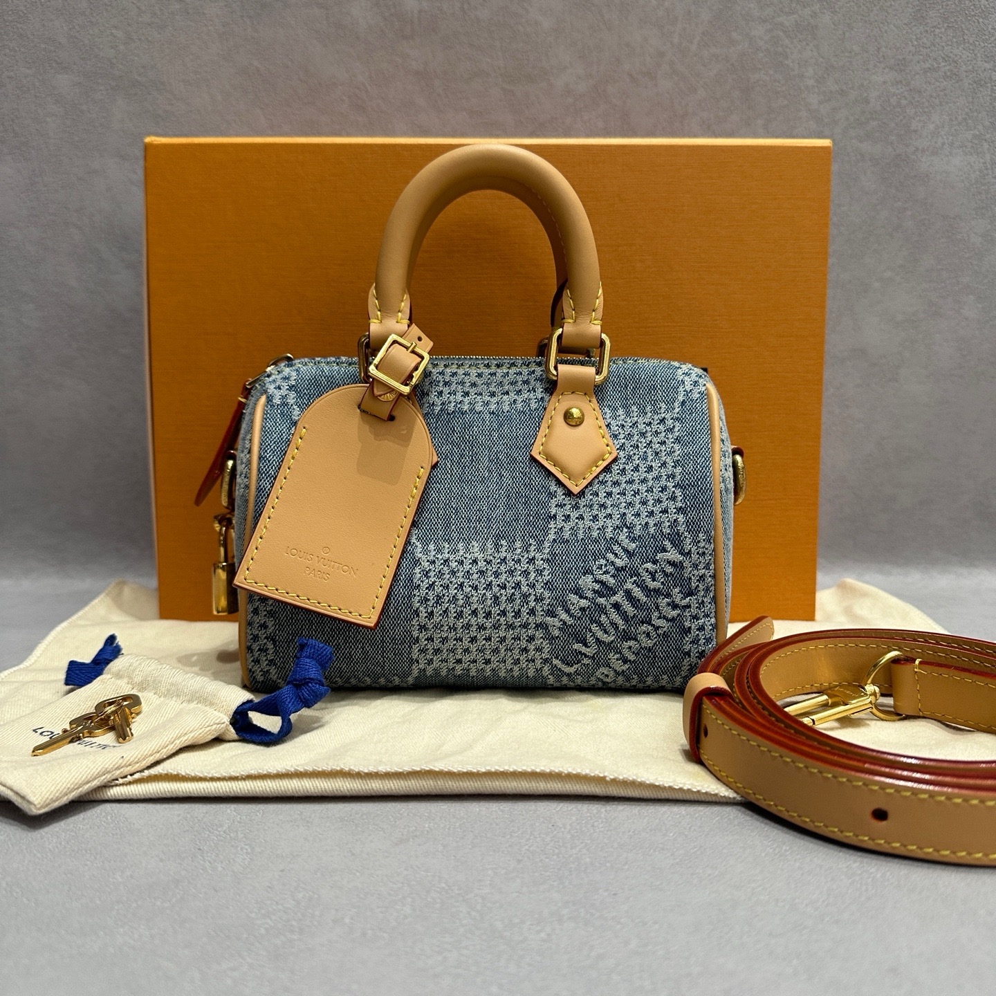 【預訂貨品】Lv 18牛仔丹寧棋盤格speedy