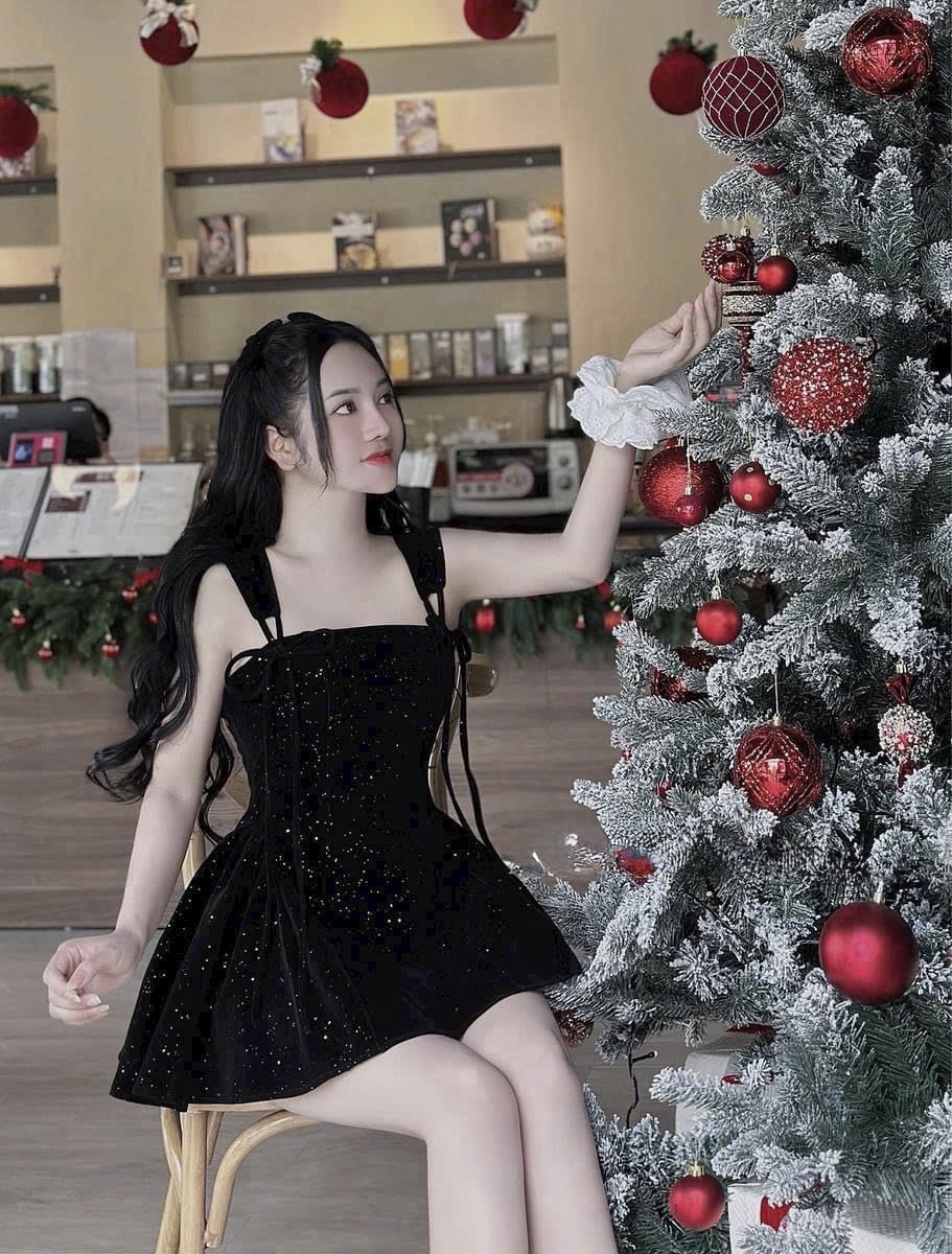 閃亮紅色聖誕派對洋裝